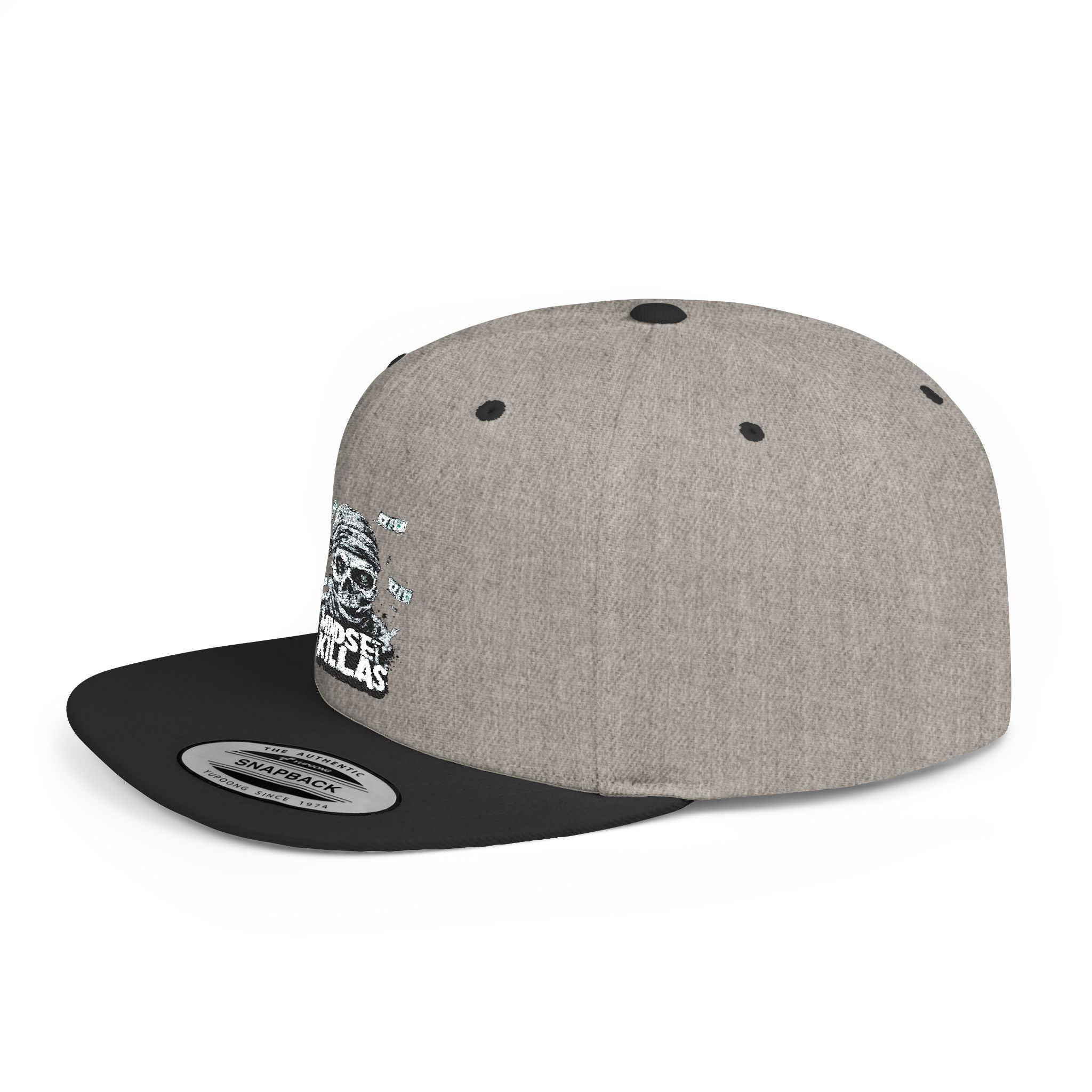 Mindset-Snapback Hat — "Kille" Skull Graphic Flat Bill Cap