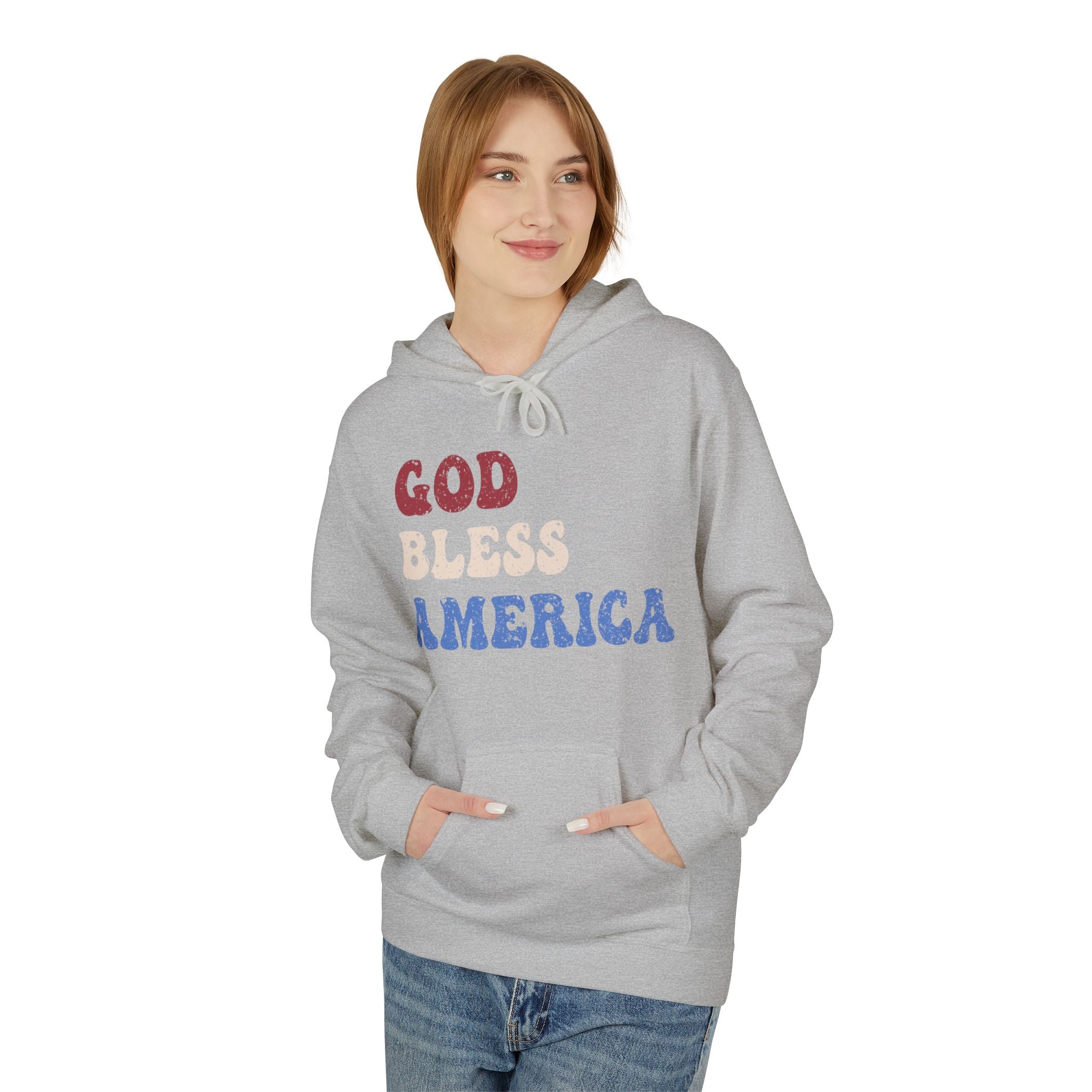 Ant-Hoodie - "God Bless America" Patriotic Ape Graphic USA Hoodie