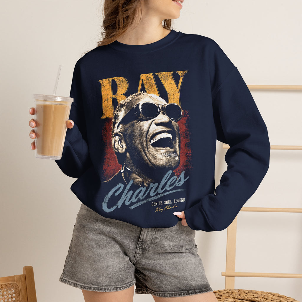 Legends- Crewneck Sweatshirt — "Ray Charles" Tribute Graphic