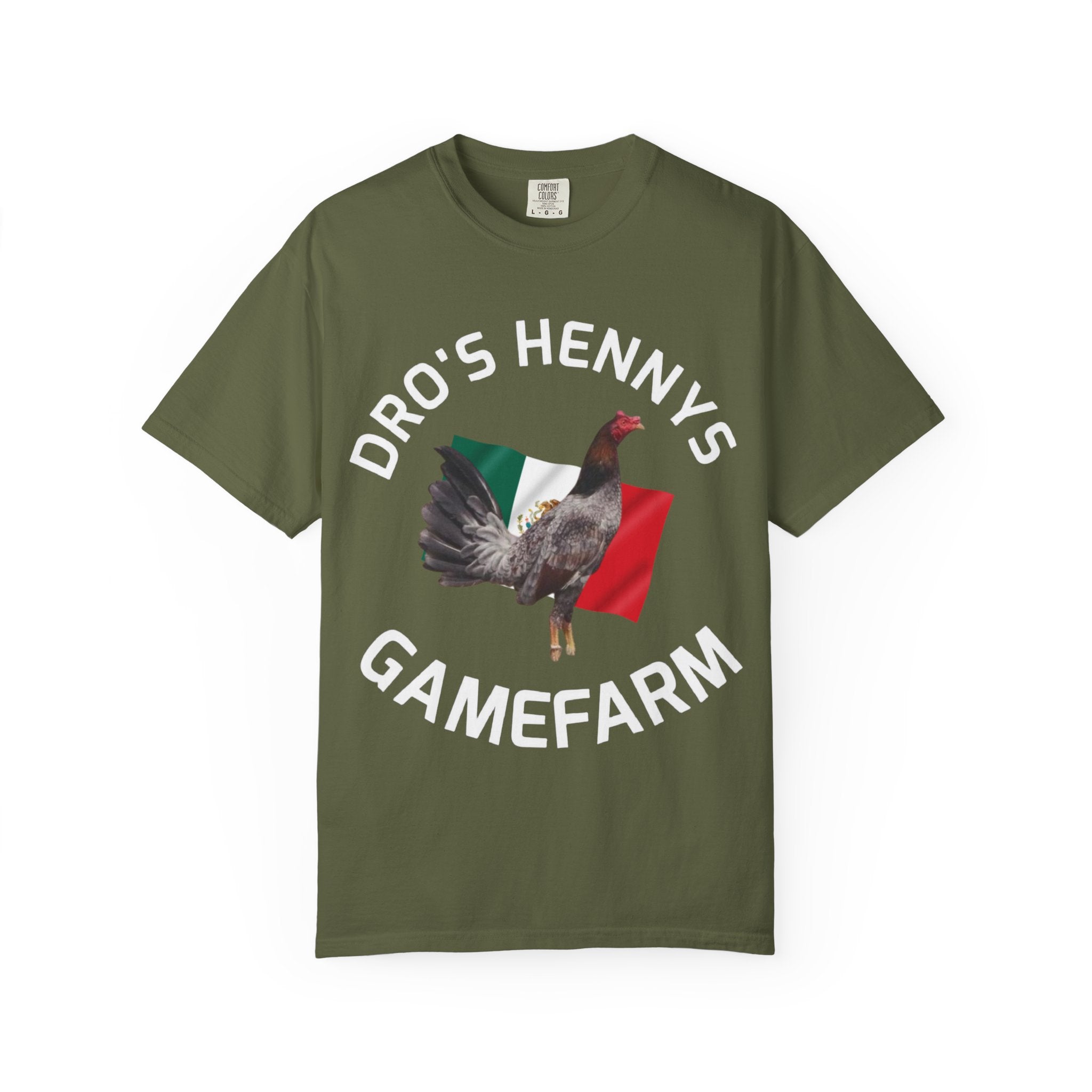 Henny- Gamefarm Rooster T-Shirt — "Dro's Henny's Gamefarm" Poultry Farm Tee