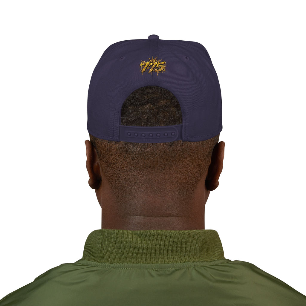 Hat-Embroidered Gold Graffiti Snapback Hat