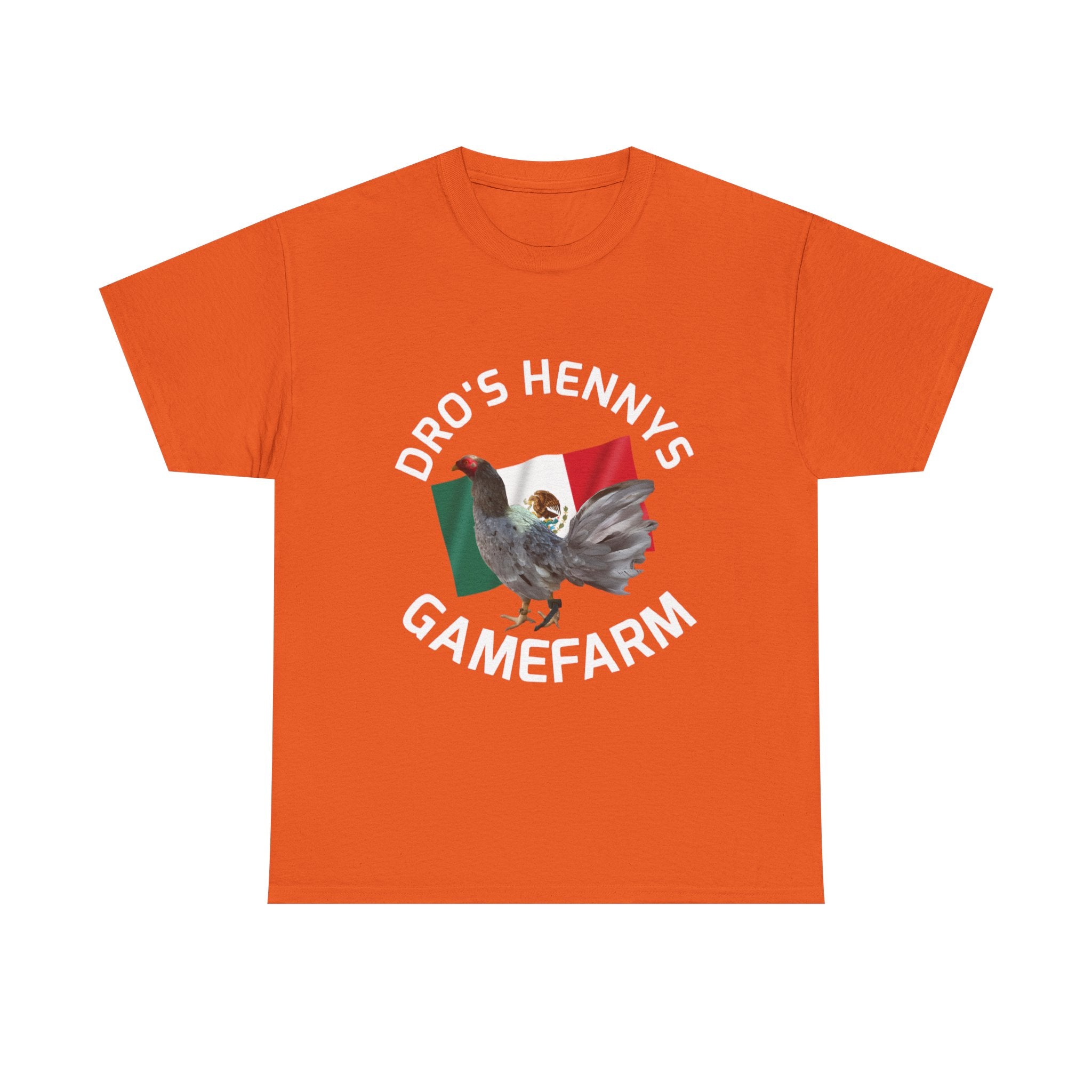 Henny-Gamefowl Tee — "Dro's Henny's Gamefarm" Mexican Flag Rooster Shirt
