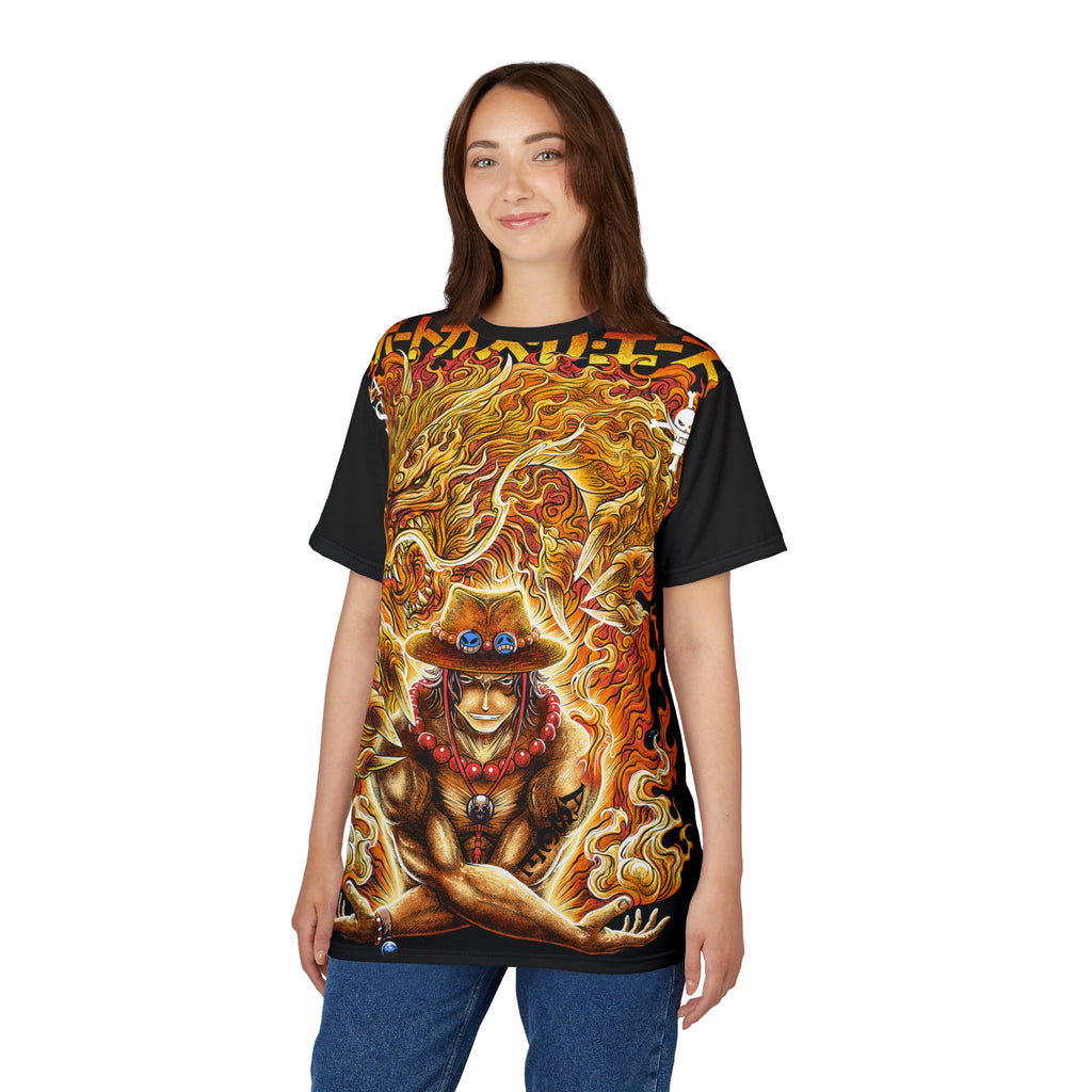 Anime- Flame-Warden Graphic Tee — Bold Anime Fire Spirit Design