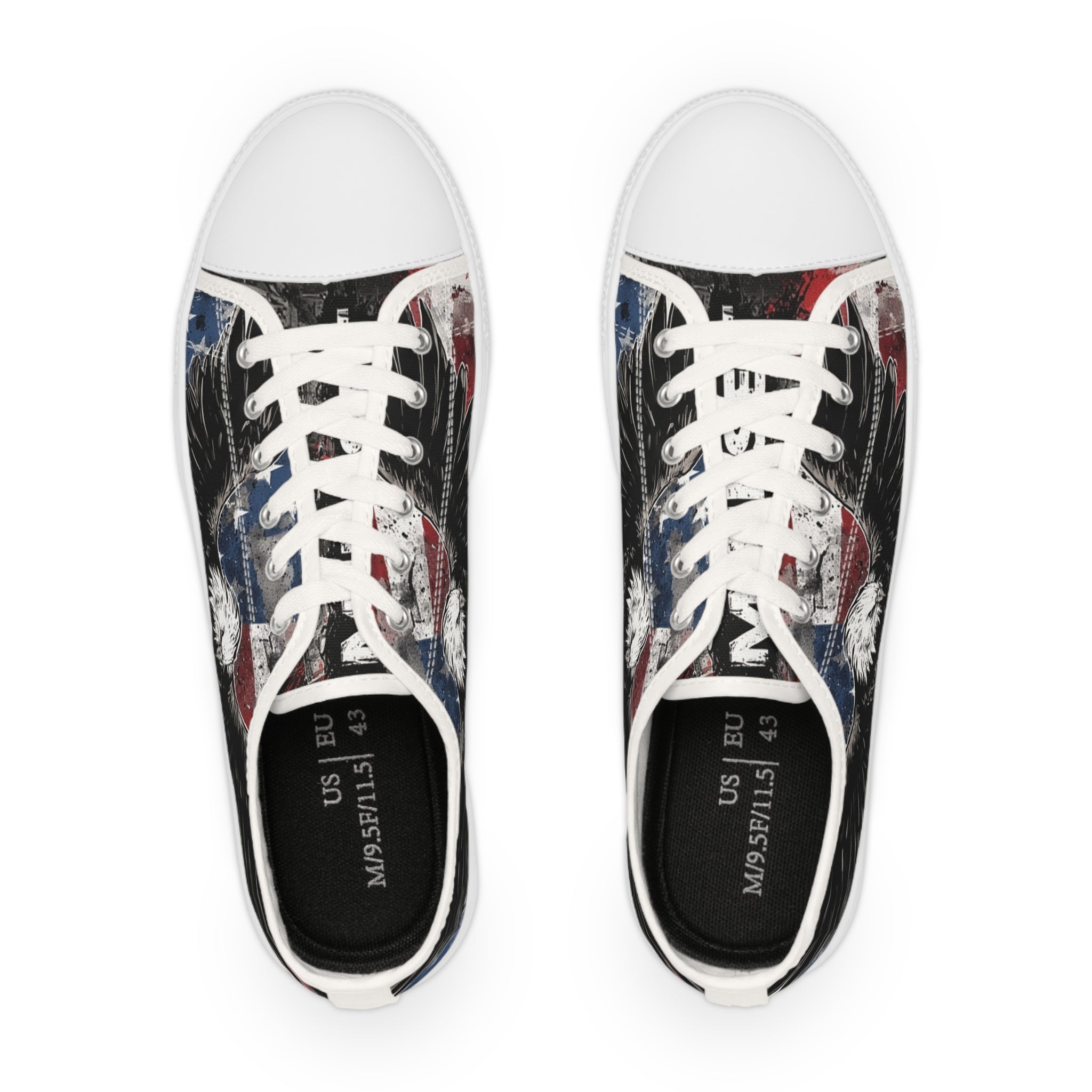 Mindset-Patriotic Eagle Low Top Sneakers — American Flag Graphic Men’s Shoes