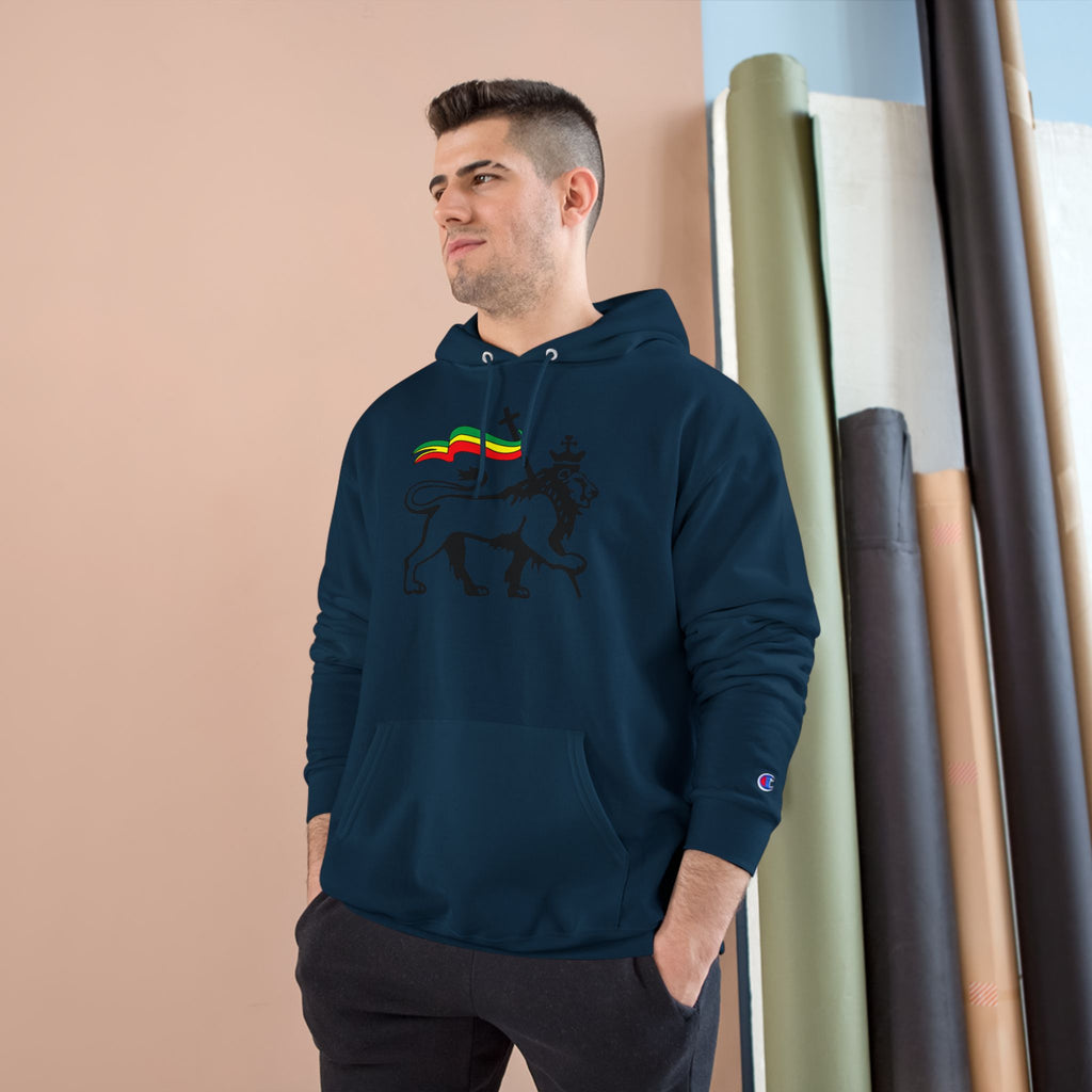 Variety-Rastafarian Lion Hoodie — Lion of Judah Design with Rasta Flag & YHWH Back Print