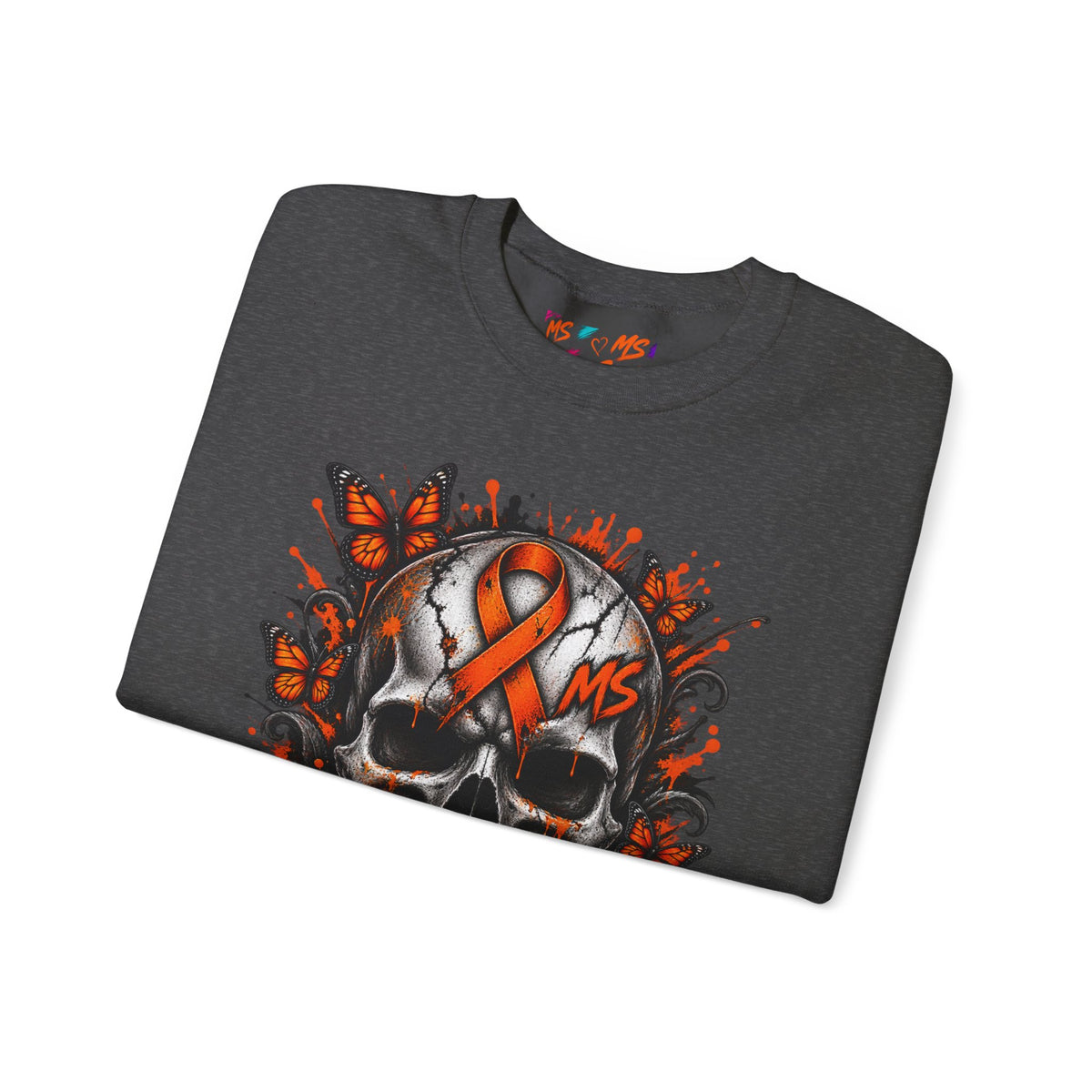 MS- Awareness Skull Crewneck Sweatshirt — "My Lesions Don’t Define Me"