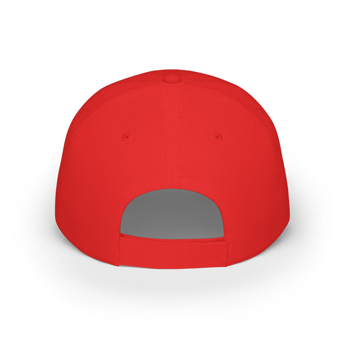 Hat-Red Low-Profile Baseball Cap with 'RW' Embroidered Patch — Casual Everyday Dad Hat