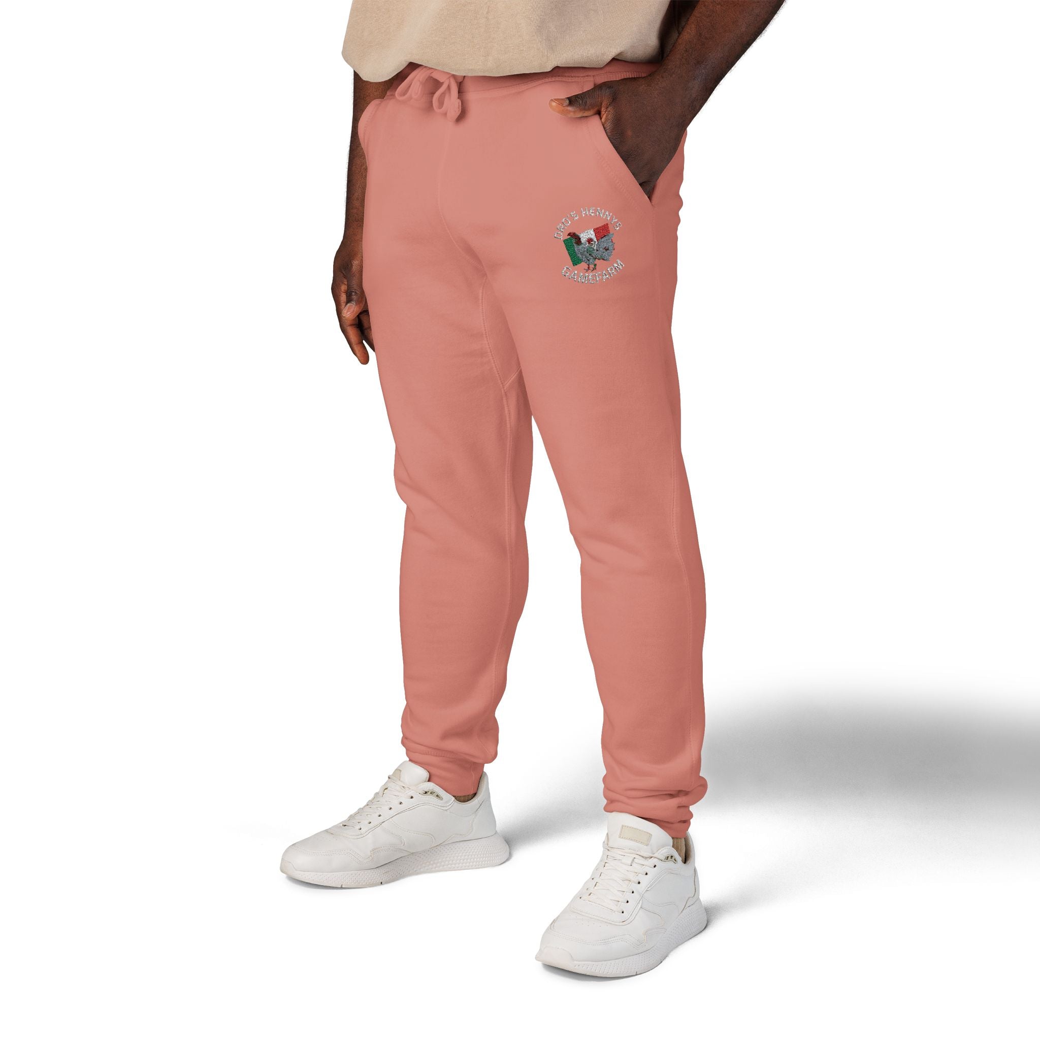 Henny- Embroidered Floral Heart Sweatpants — Cozy Fleece Joggers with 'Love' Detail