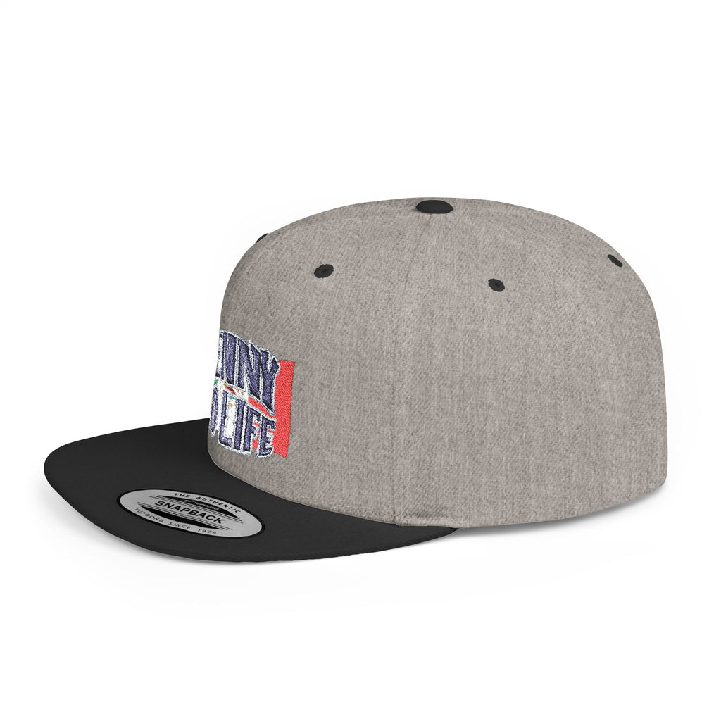 Henny- Flat Bill Snapback Hat — "Henny No Life" Embroidered with Italian Flag Accent
