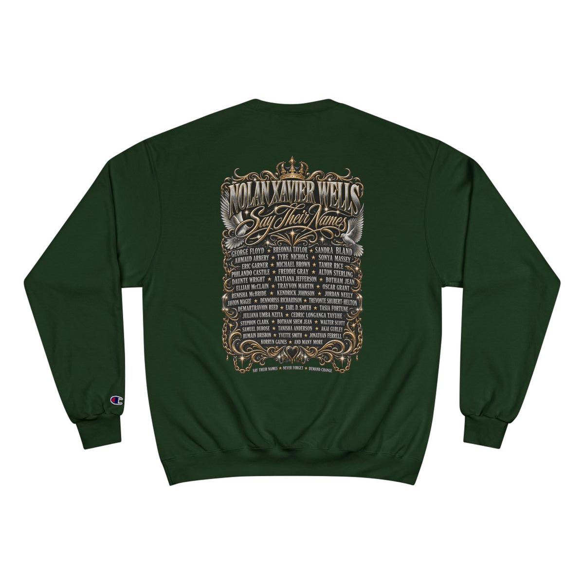 FBA-Say Their Names Sweatshirt — Memorial Angel Champion Sweatshirt