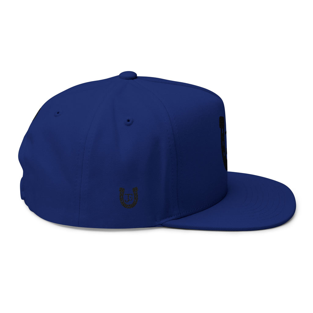 JG-Embroidered Horseshoe Flat Bill Cap — Lucky Initials Snapback