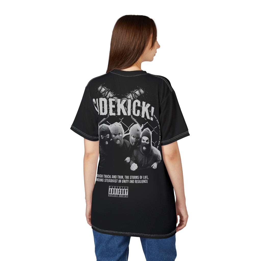 Streetwear- Street Gangster Graphic Tee — "Street Gangster" Black All-Over Print Shirt