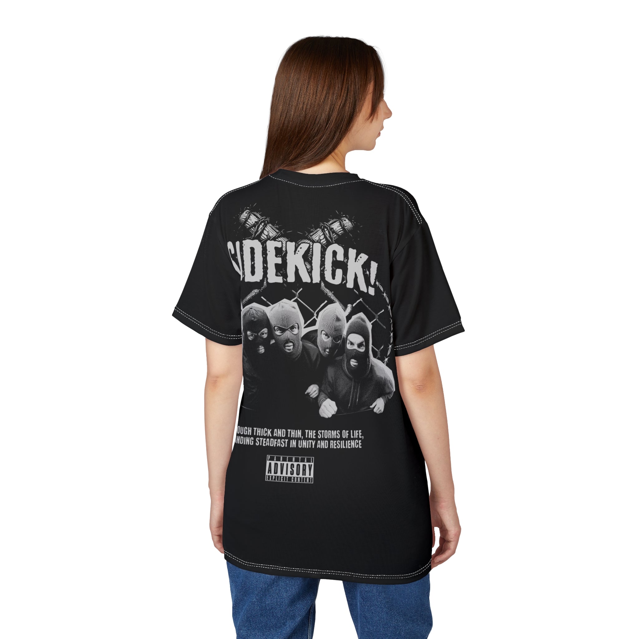 Streetwear- Street Gangster Graphic Tee — "Street Gangster" Black All-Over Print Shirt