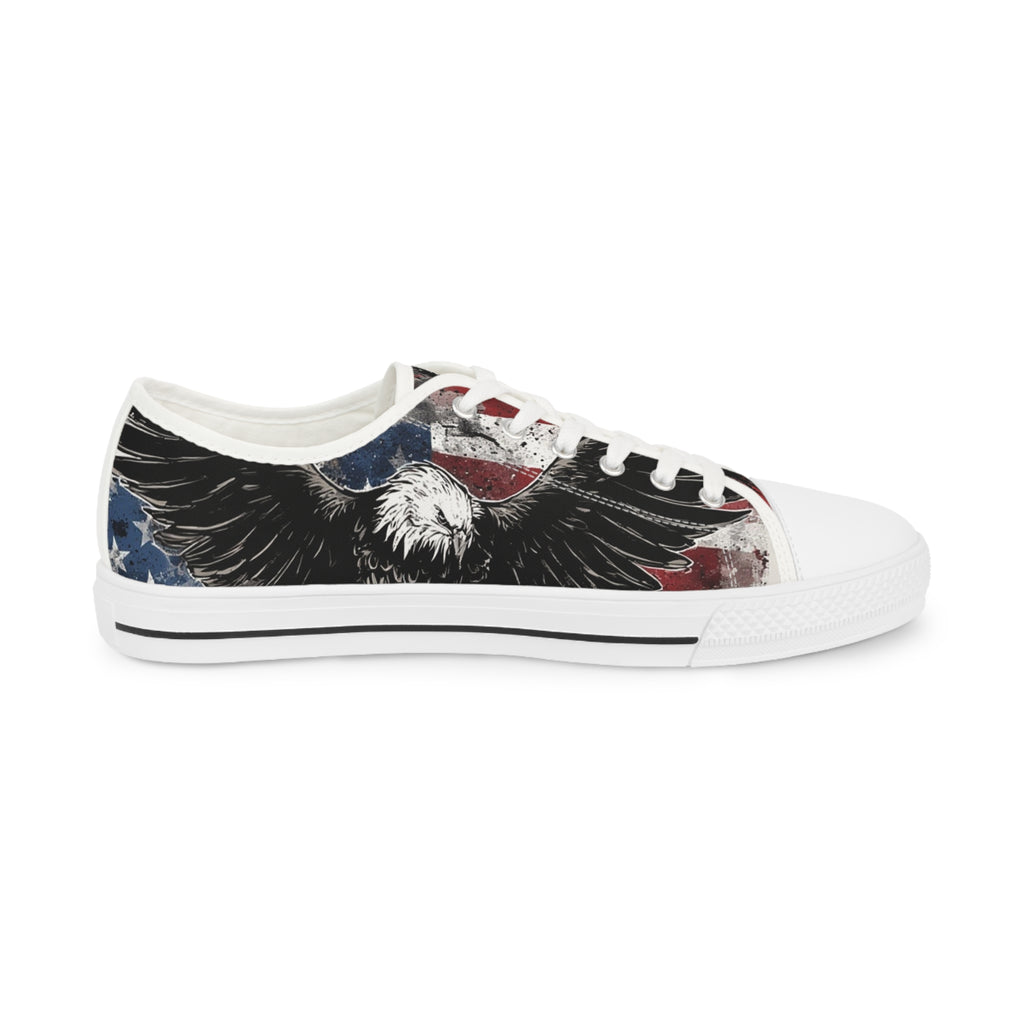 Mindset-Patriotic Eagle Low Top Sneakers — American Flag Graphic Men’s Shoes