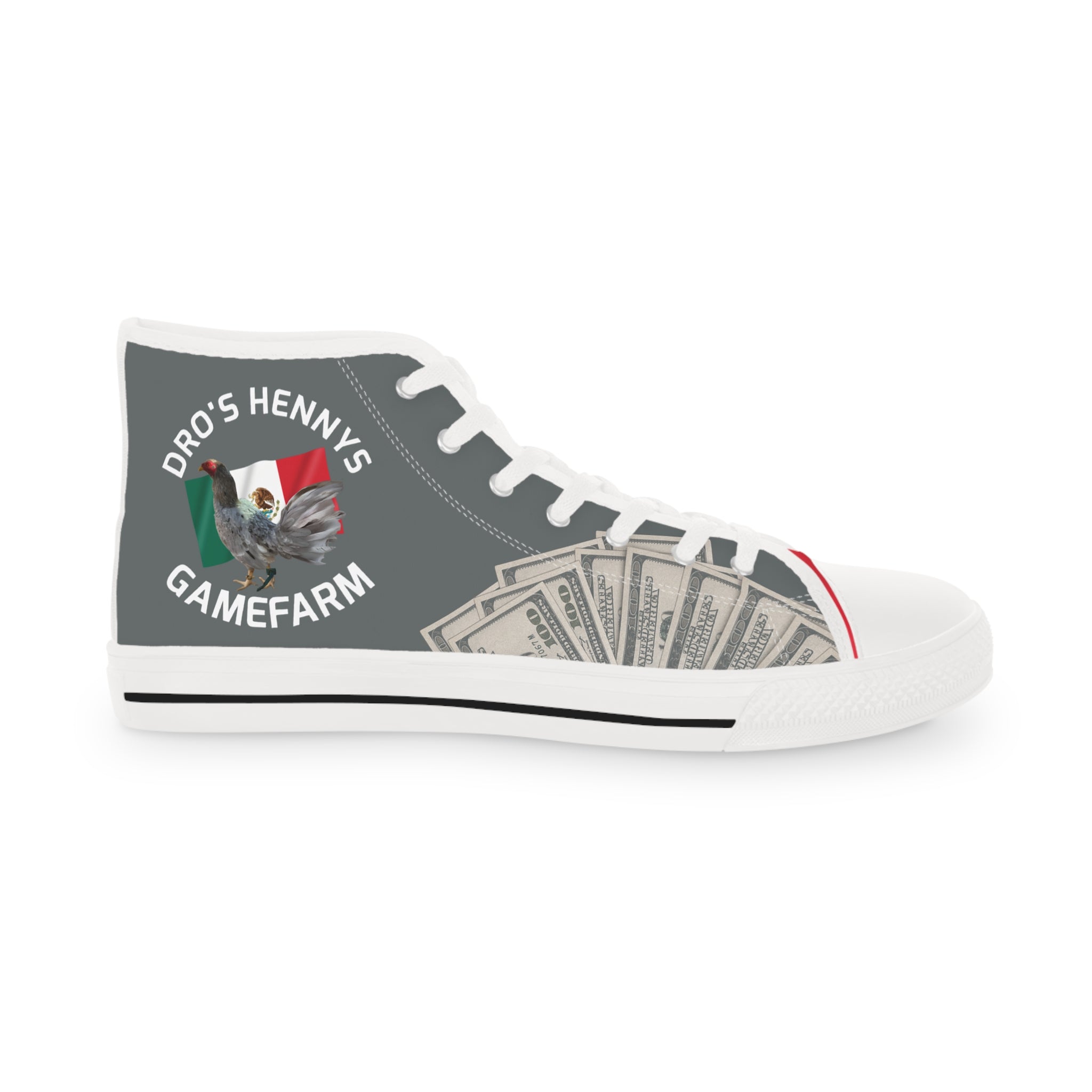 Henny-High Top Sneakers — Money Graphic with 'HENNY'S' Logo