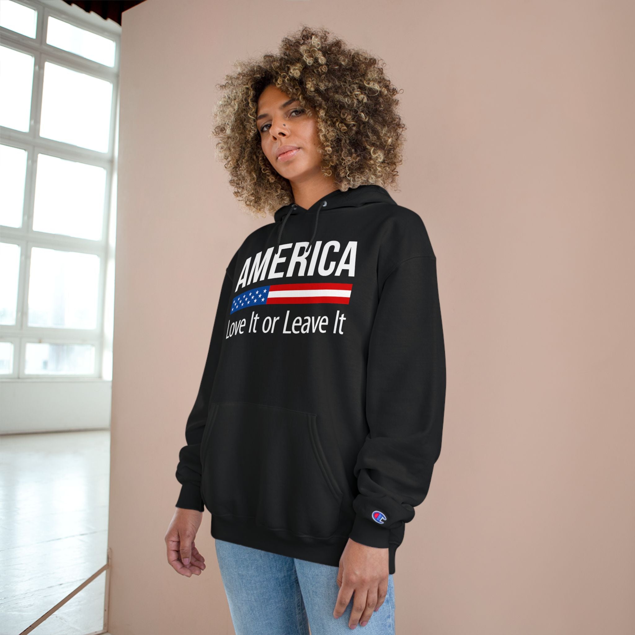 Ant-America Hoodie - "Love It or Leave It" / "Built Different - America First" Patriotic Pullover