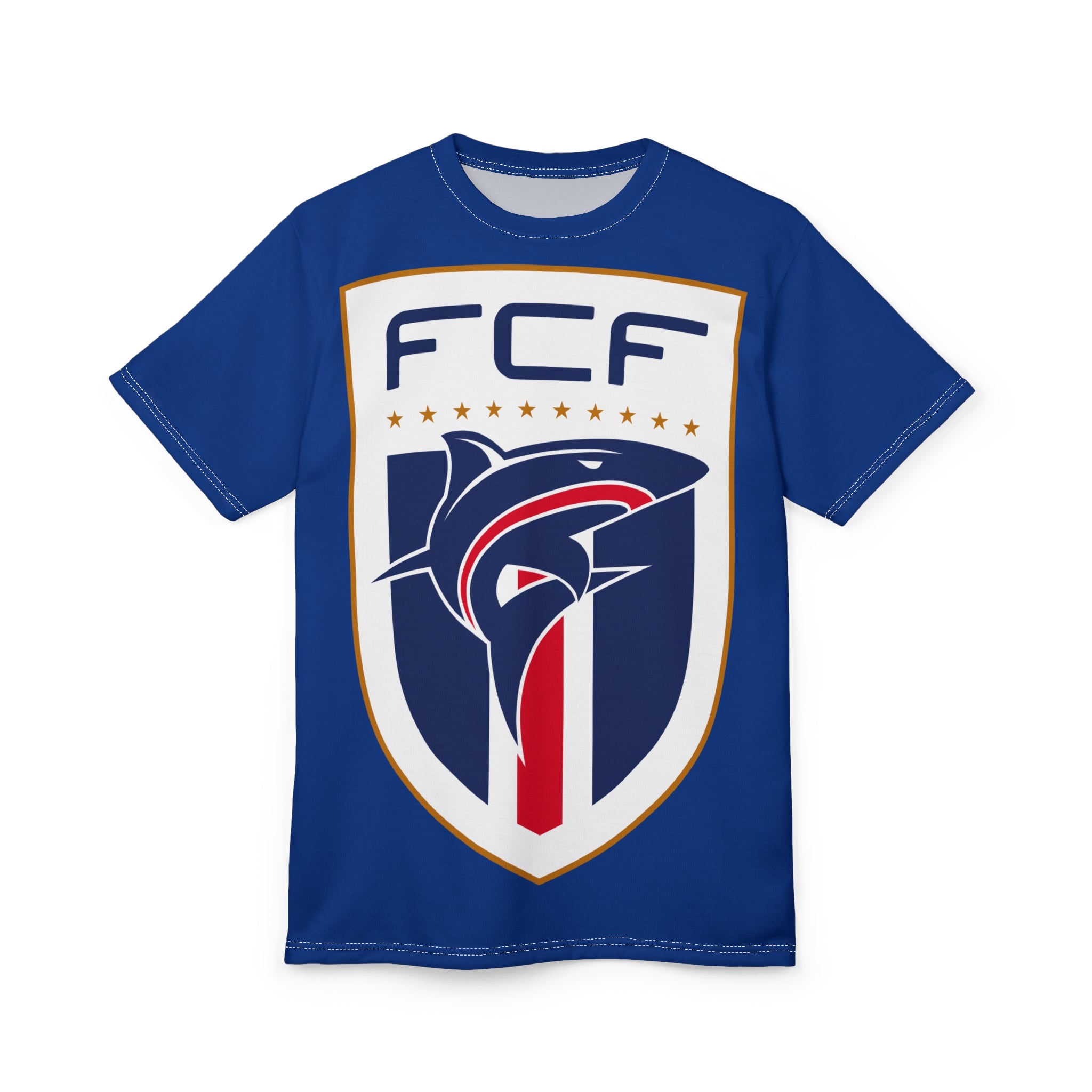 Team-FCF Shield T-Shirt — All-Over Print Team Crest Tee