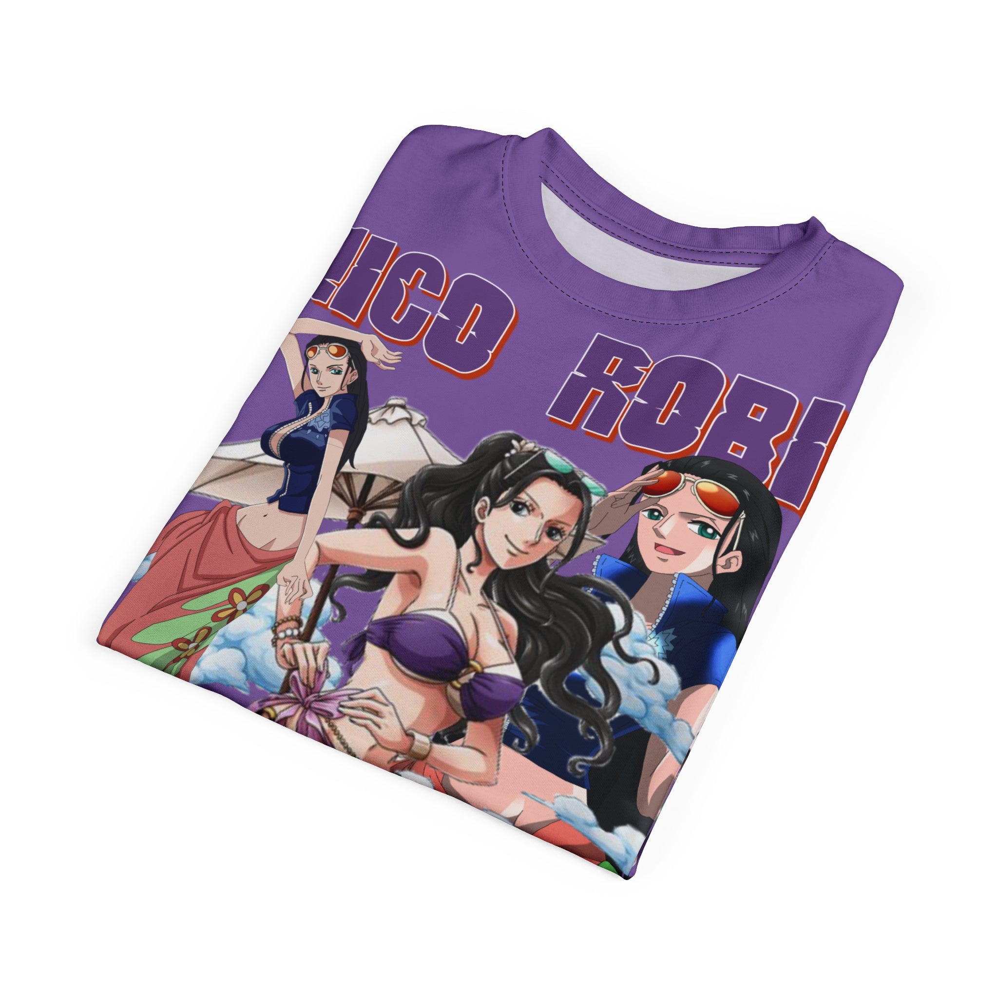Anime- Beach Tee — All-Over Print Purple T-Shirt