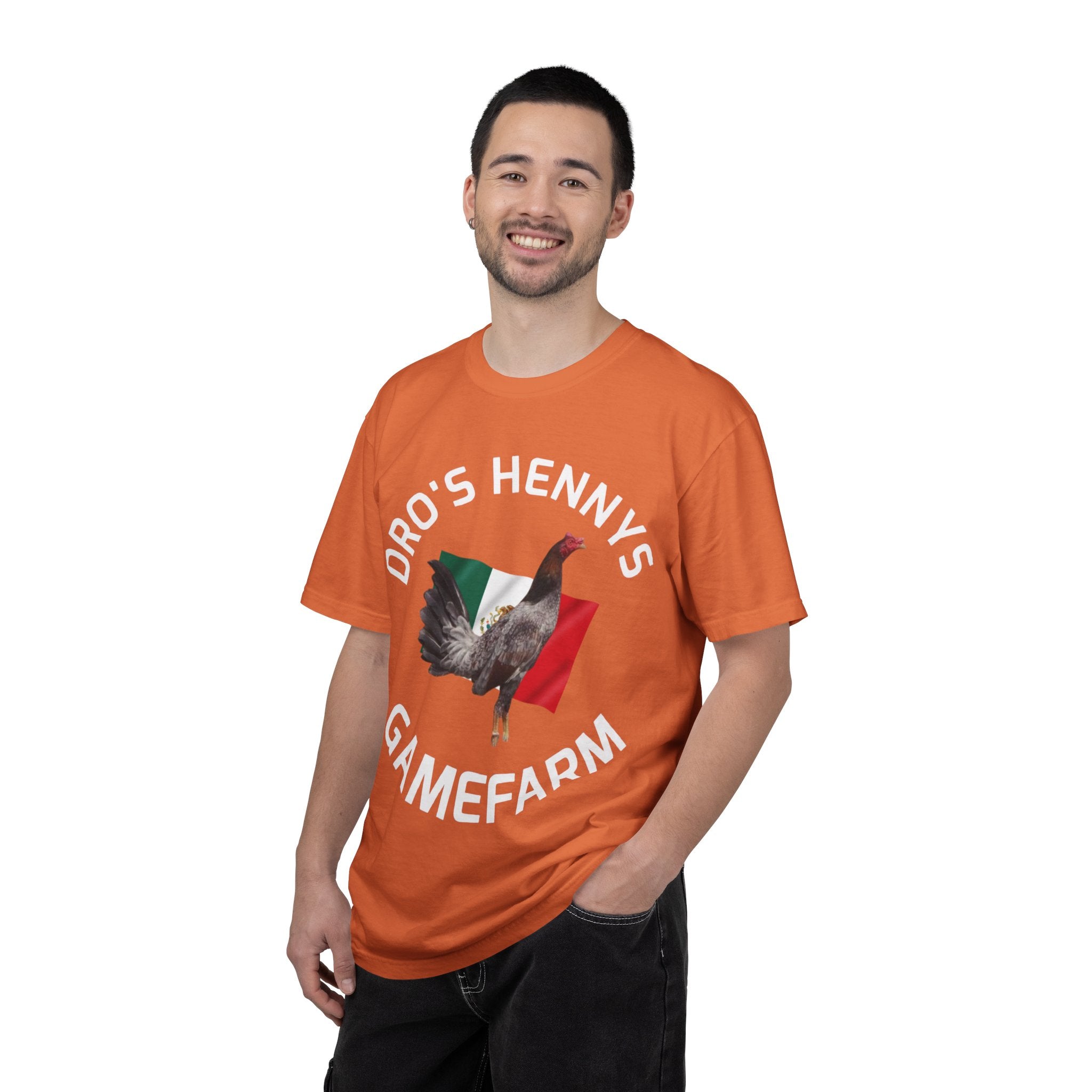Henny- Gamefarm Rooster T-Shirt — "Dro's Henny's Gamefarm" Poultry Farm Tee
