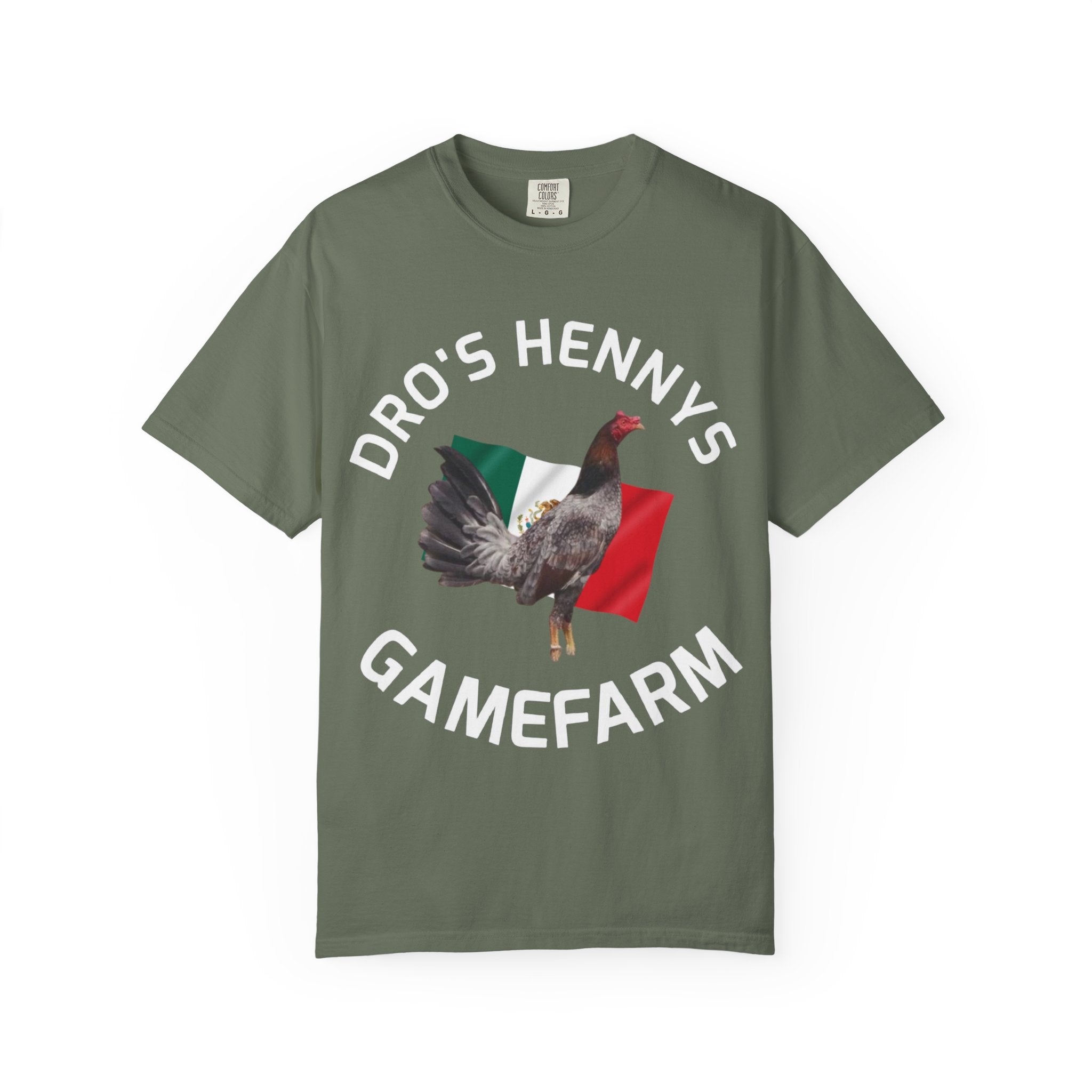 Henny- Gamefarm Rooster T-Shirt — "Dro's Henny's Gamefarm" Poultry Farm Tee