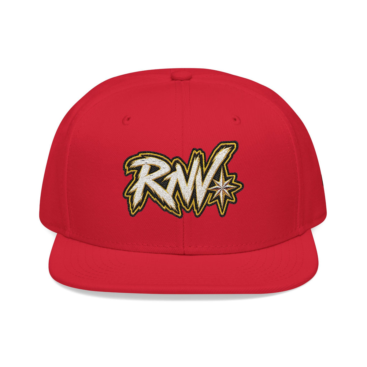 Hat-Embroidered Gold Graffiti Snapback Hat