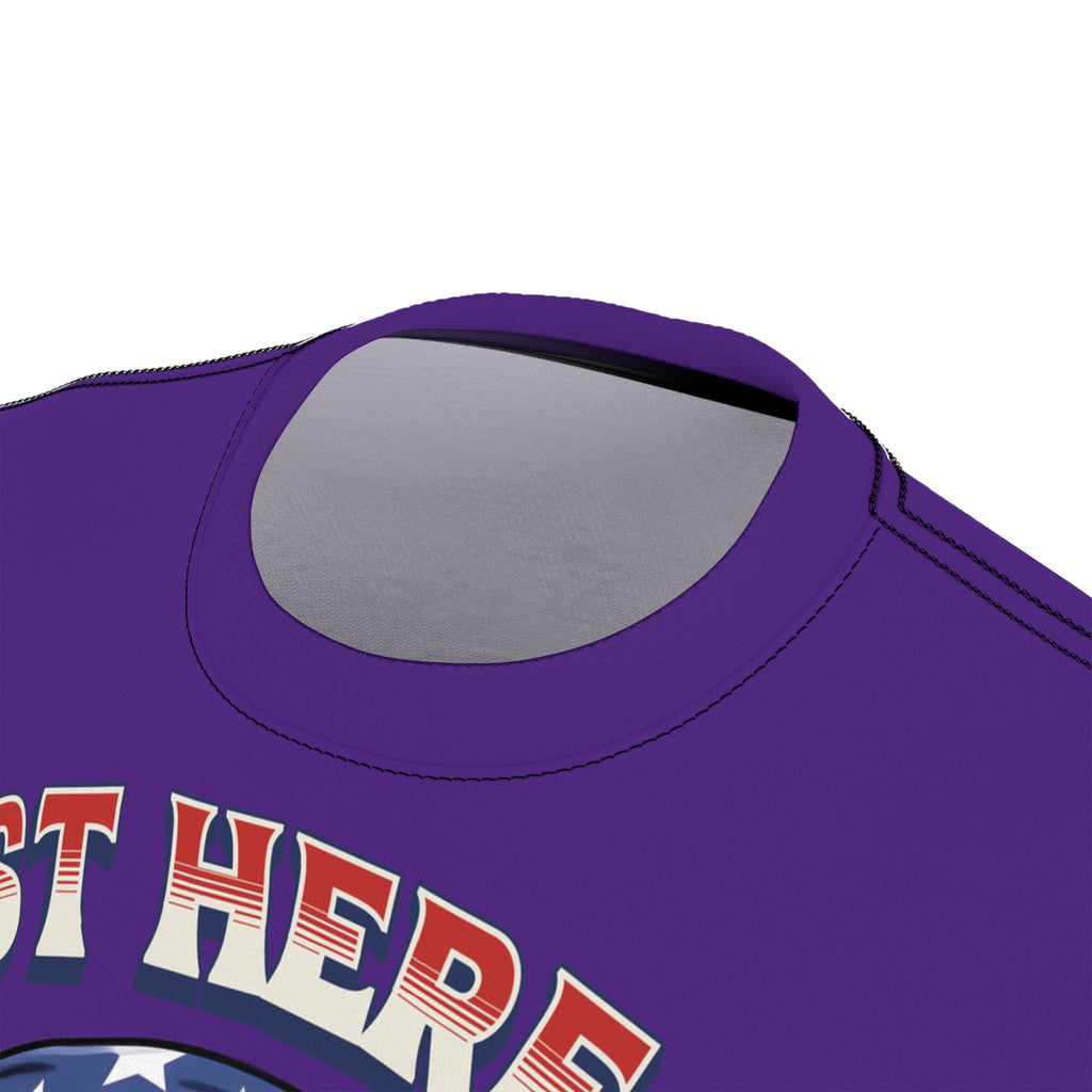 America-Patriotic Skull Tee — "Just Here to Bang" American Flag Graphic Shirt