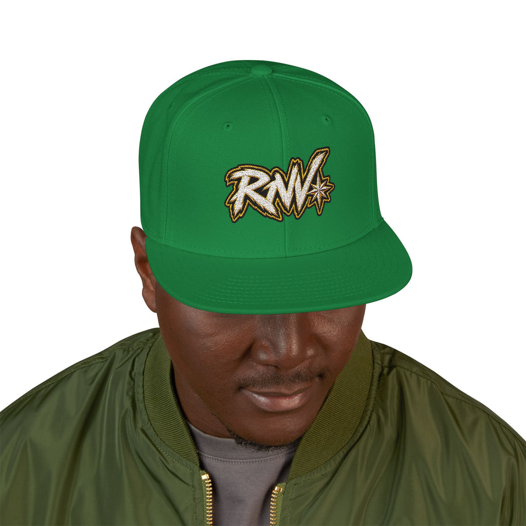 Hat-Embroidered Gold Graffiti Snapback Hat