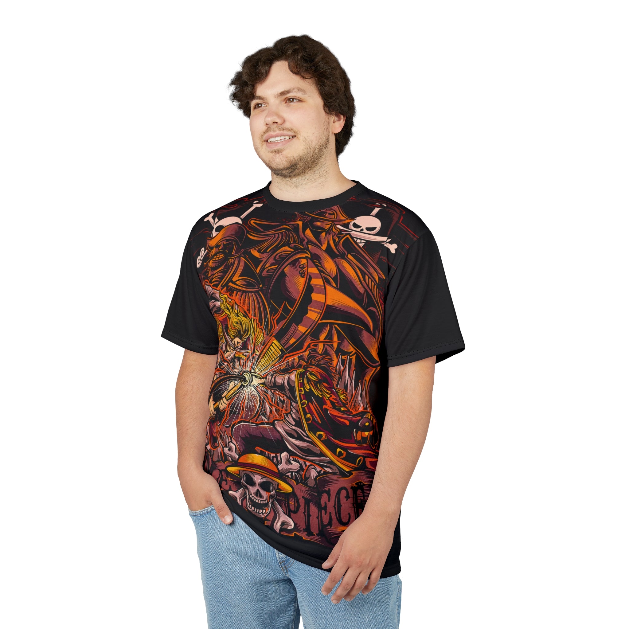 Anime- Pirate Skull Graphic Tee — Anime All-Over Print Shirt