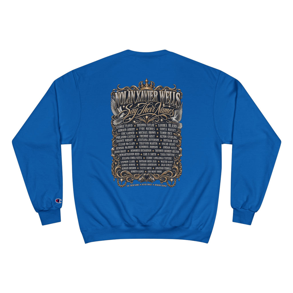 FBA-Say Their Names Sweatshirt — Memorial Angel Champion Sweatshirt