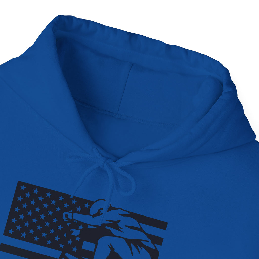 Rad-Biker American Flag Hoodie — 'Is My Bike Okay?' Graphic Hooded Sweatshirt