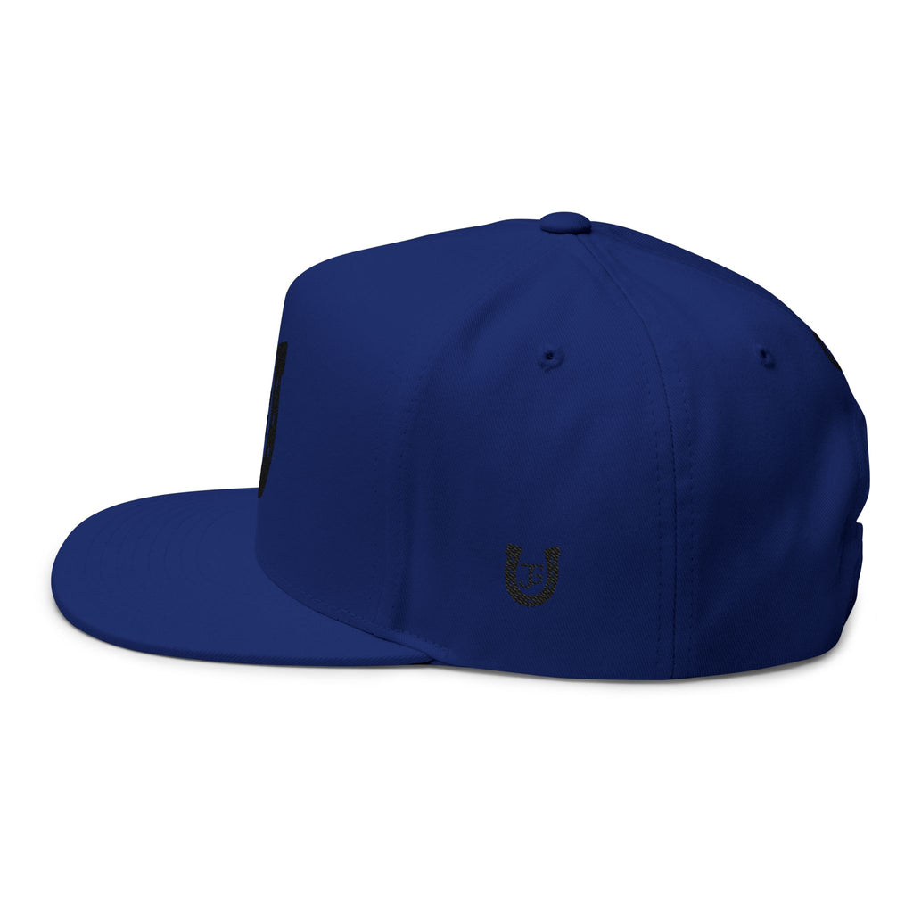 JG-Embroidered Horseshoe Flat Bill Cap — Lucky Initials Snapback