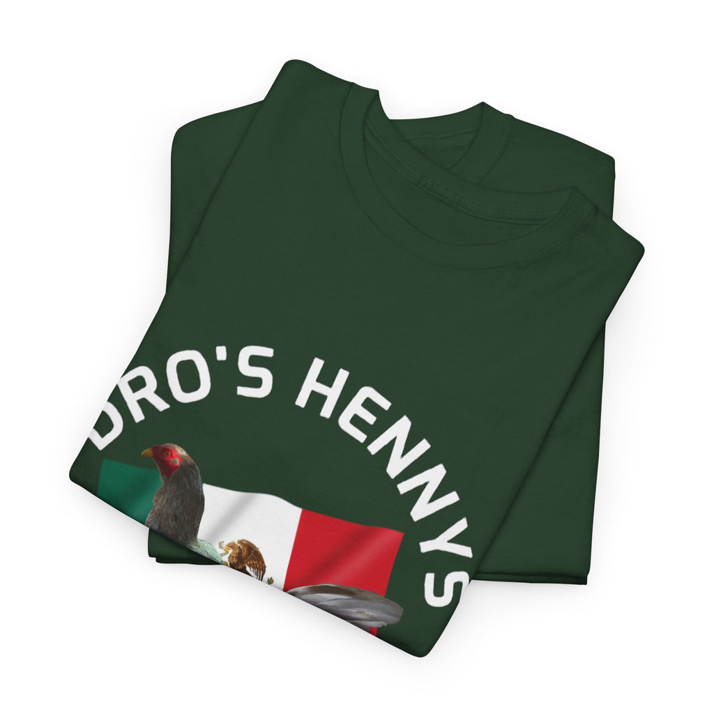 Henny-Gamefowl Tee — "Dro's Henny's Gamefarm" Mexican Flag Rooster Shirt