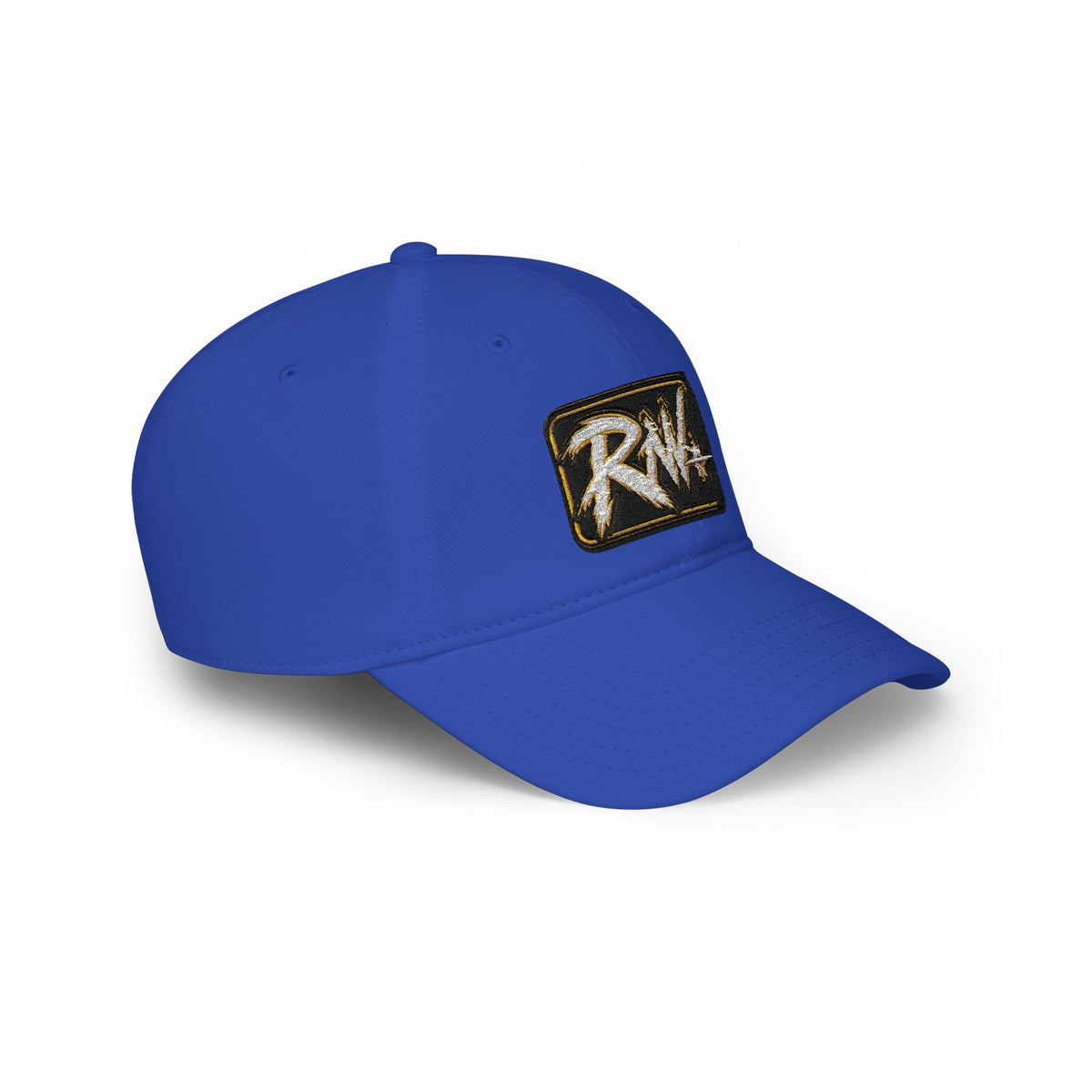 Hat-Red Low-Profile Baseball Cap with 'RW' Embroidered Patch — Casual Everyday Dad Hat