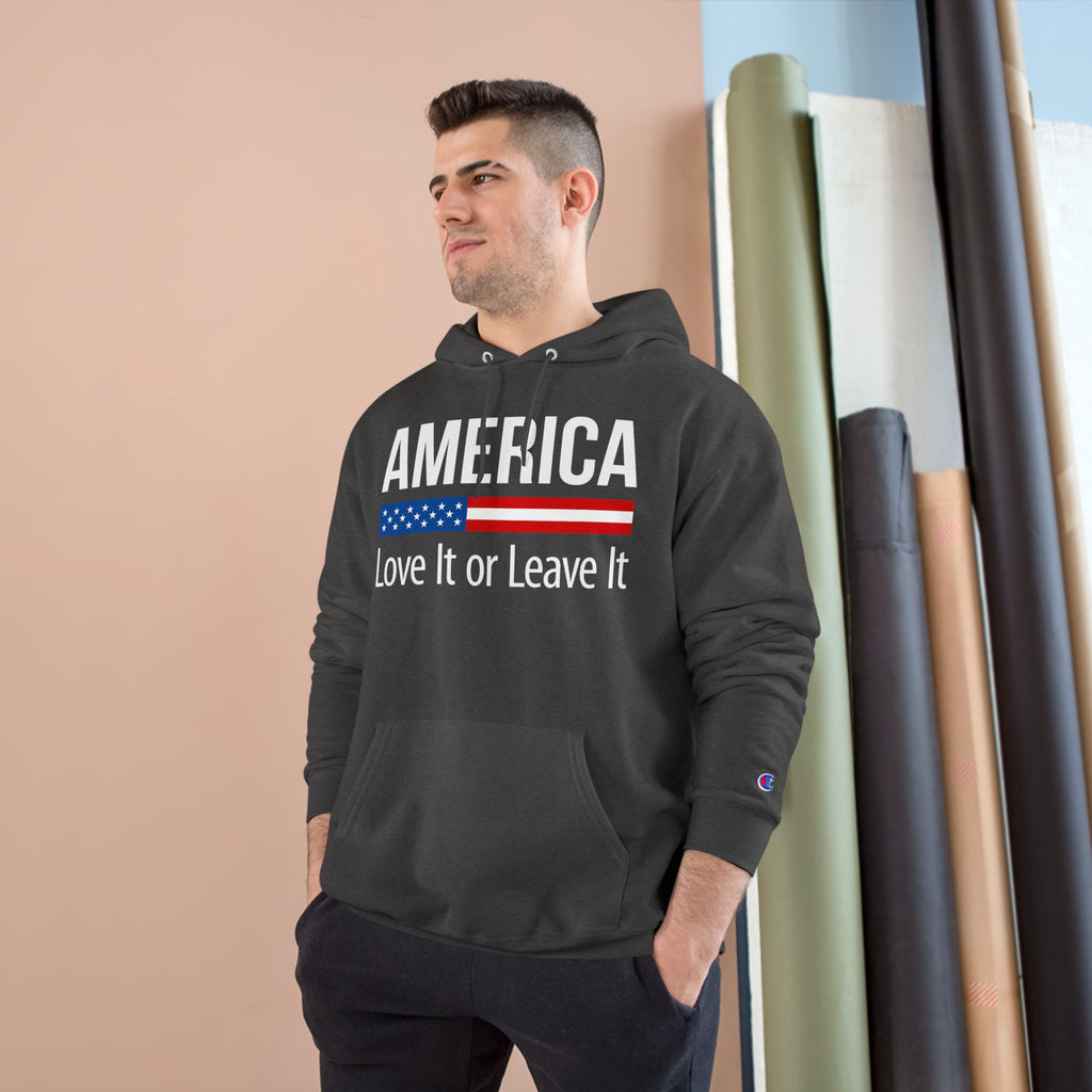 Ant-America Hoodie - "Love It or Leave It" / "Built Different - America First" Patriotic Pullover