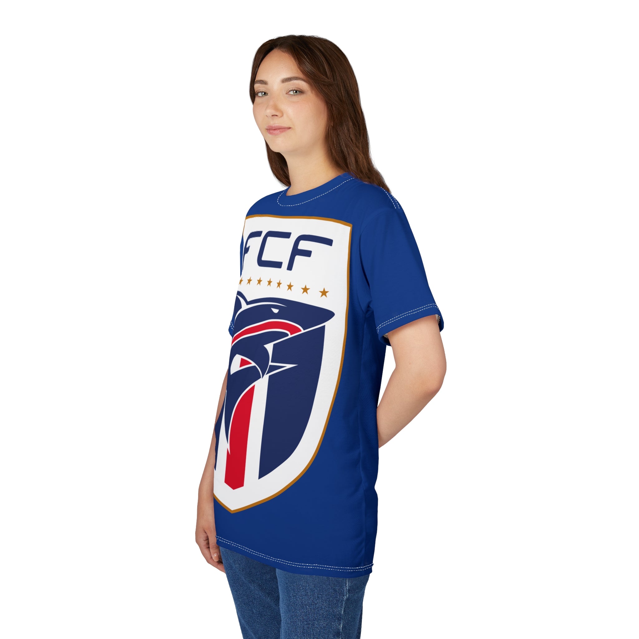 Team-FCF Shield T-Shirt — All-Over Print Team Crest Tee