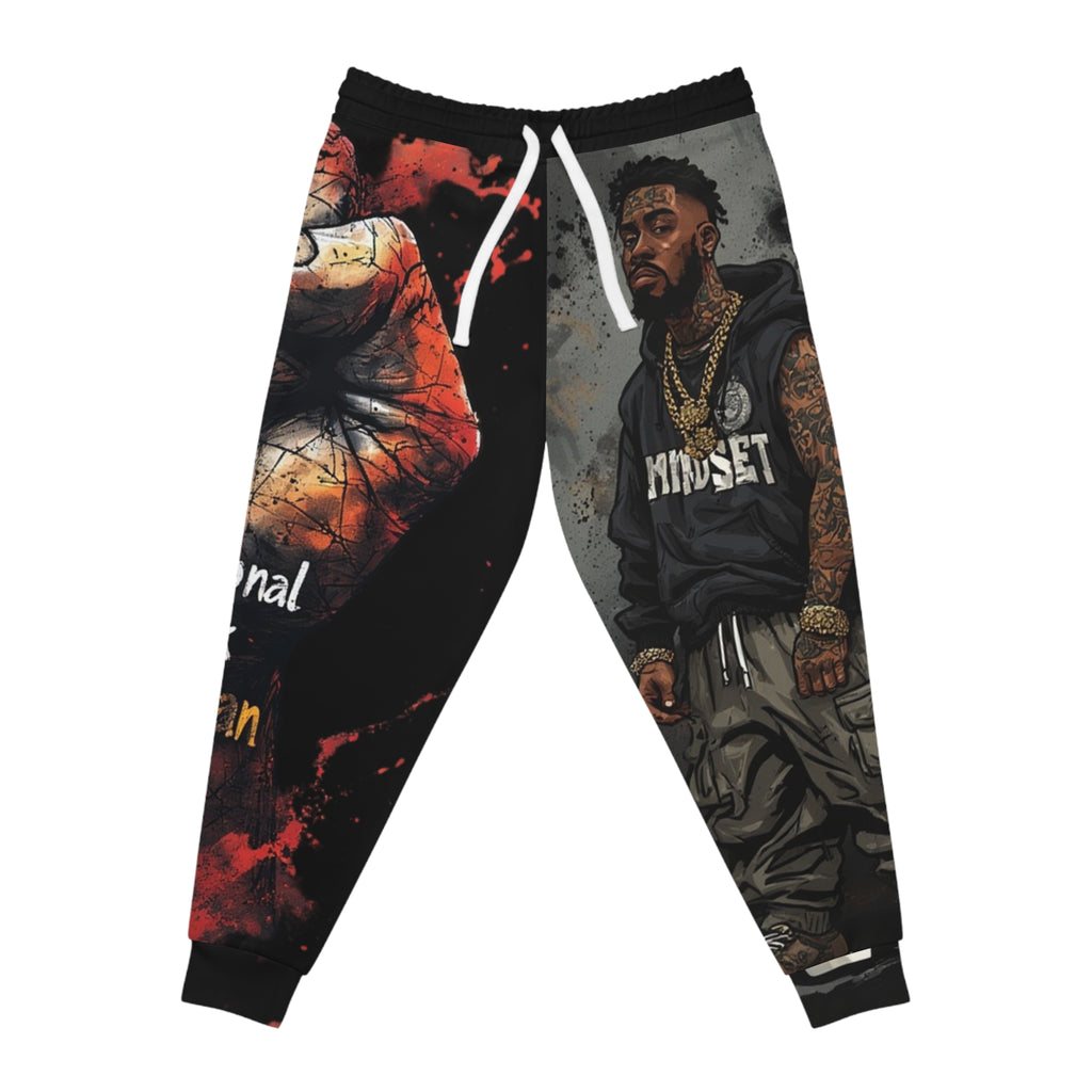 FBA- Motivational 'Mindset' Athletic Joggers — Urban Streetwear with Fist & Foundational Mindset Graphic