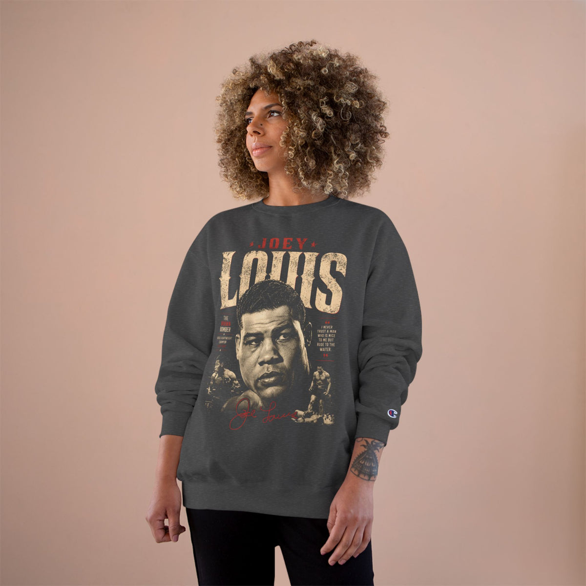 Retro Champion Tribute- Vintage Boxing Legend Graphic Crewneck