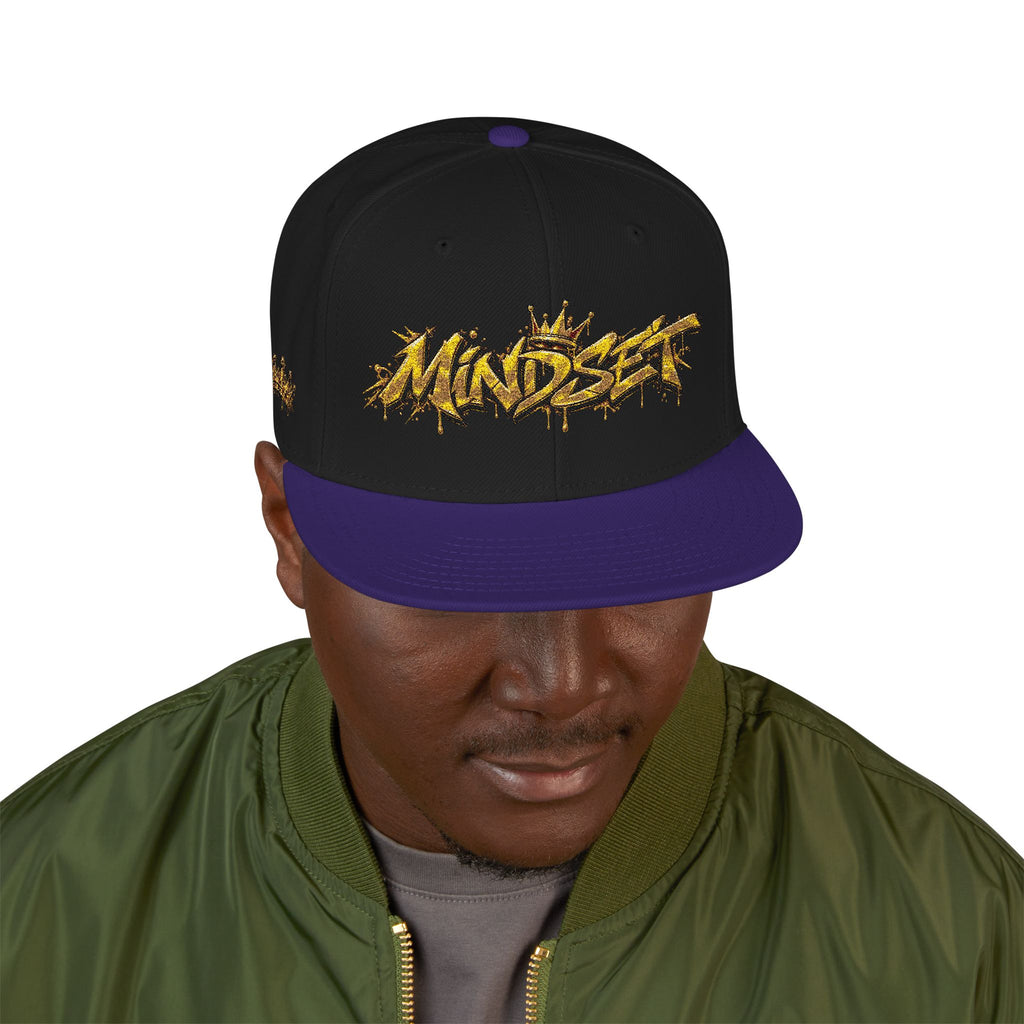 Hat-Embroidered Gold Graffiti Snapback Hat