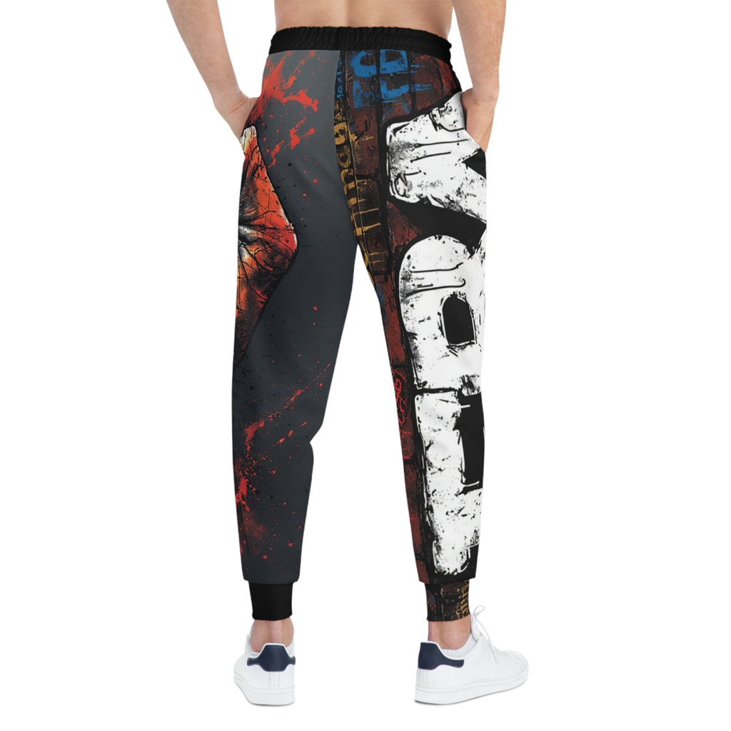 FBA -Gritty Fist Set- Athletic Joggers — Graphic All-Over Print Sweatpants