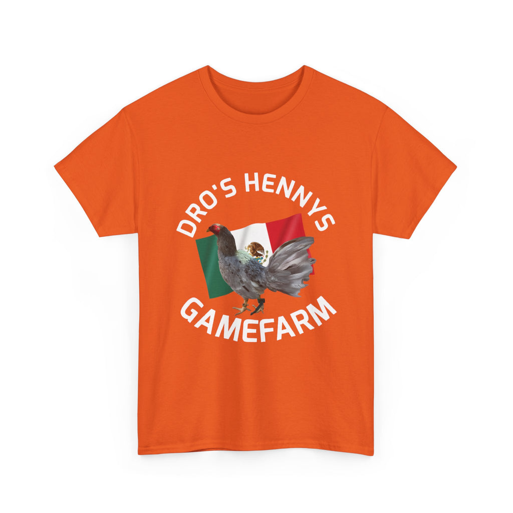 Henny-Gamefowl Tee — "Dro's Henny's Gamefarm" Mexican Flag Rooster Shirt