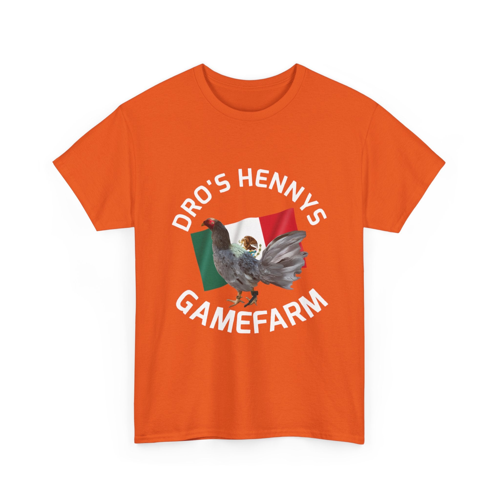 Henny-Gamefowl Tee — "Dro's Henny's Gamefarm" Mexican Flag Rooster Shirt