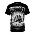 Mindset-Tenacity Fist Graphic Tee — Bold Black Motivational Shirt