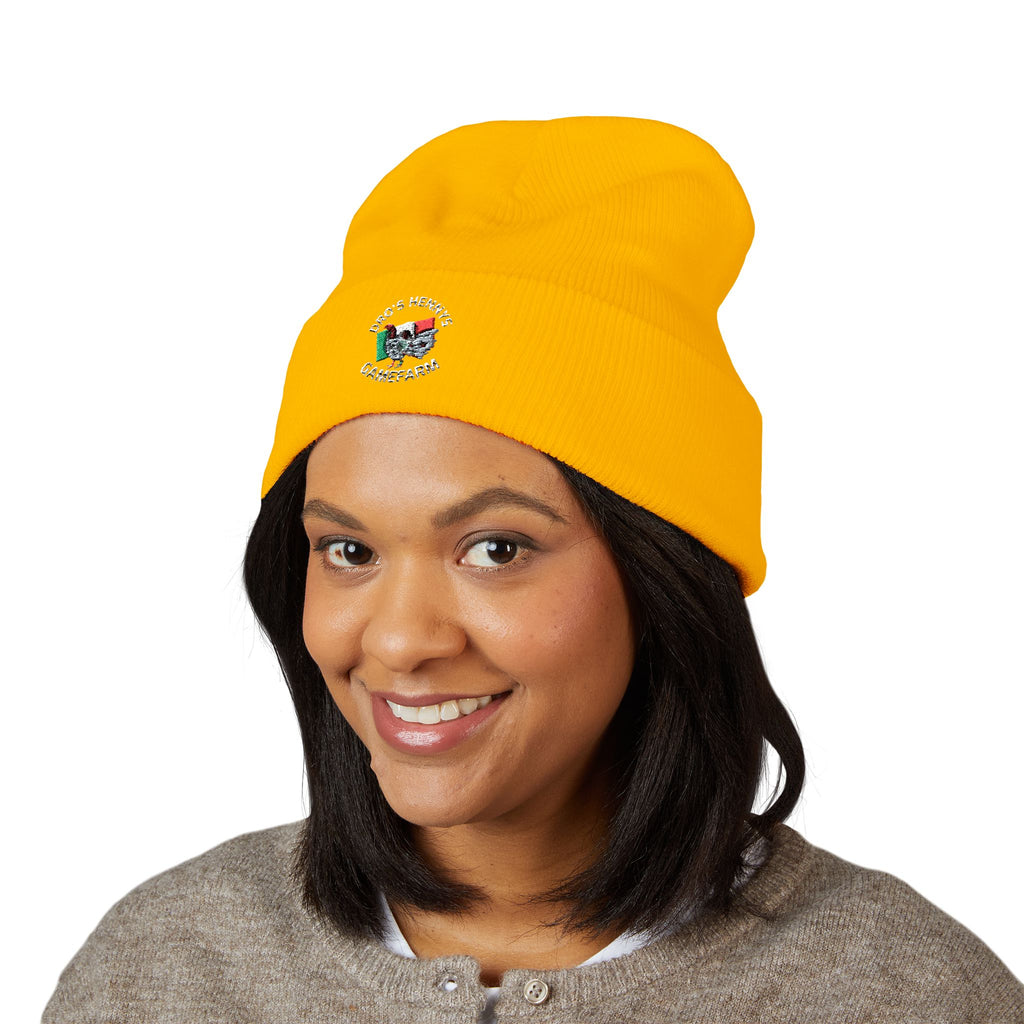 Henny-Embroidered "Fish & Friends Game Shack" Classic Cuffed Beanie — Winter Knit Hat