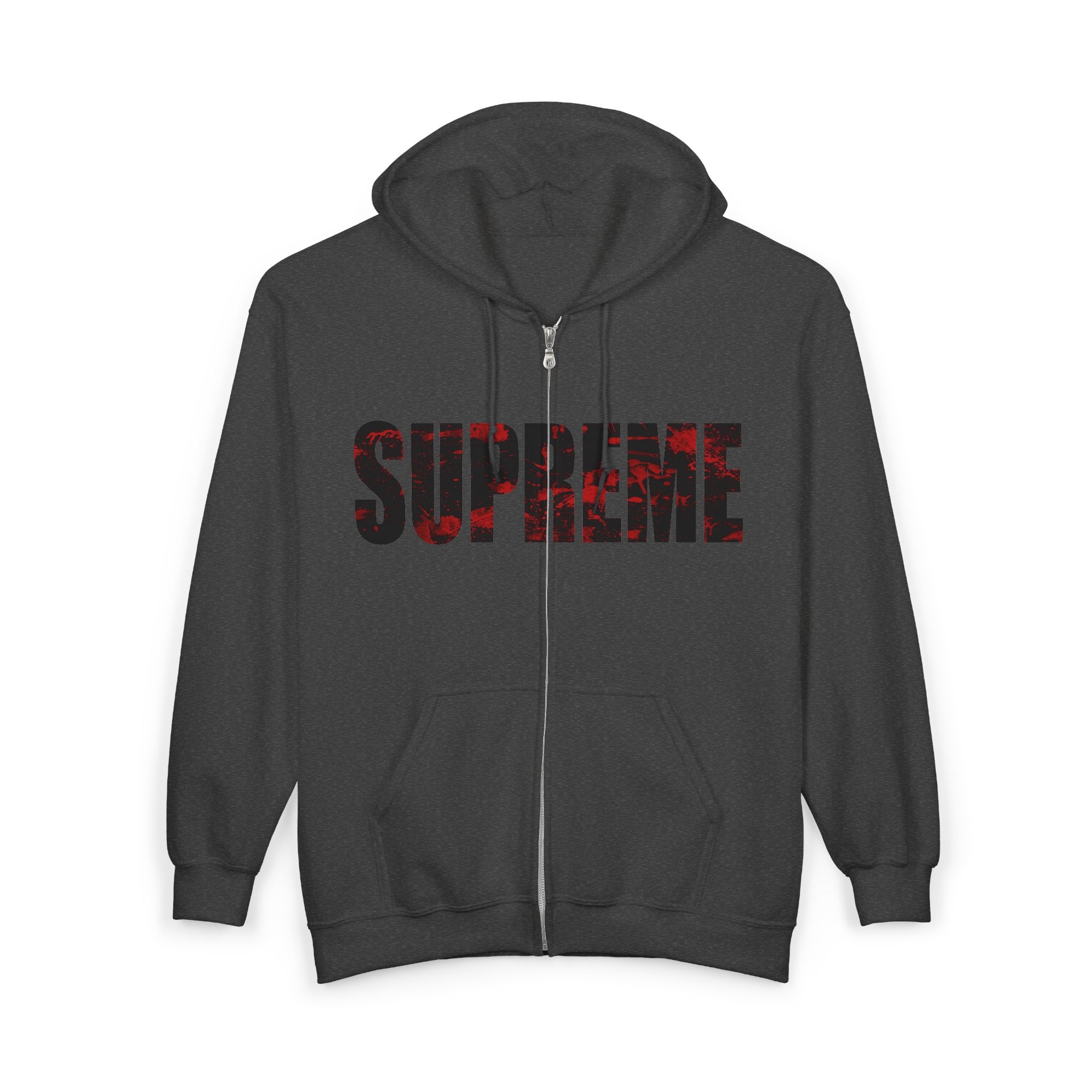 Zip-  Red Camo Zip Hoodie — Full-Zip Graphic Sweatshirt
