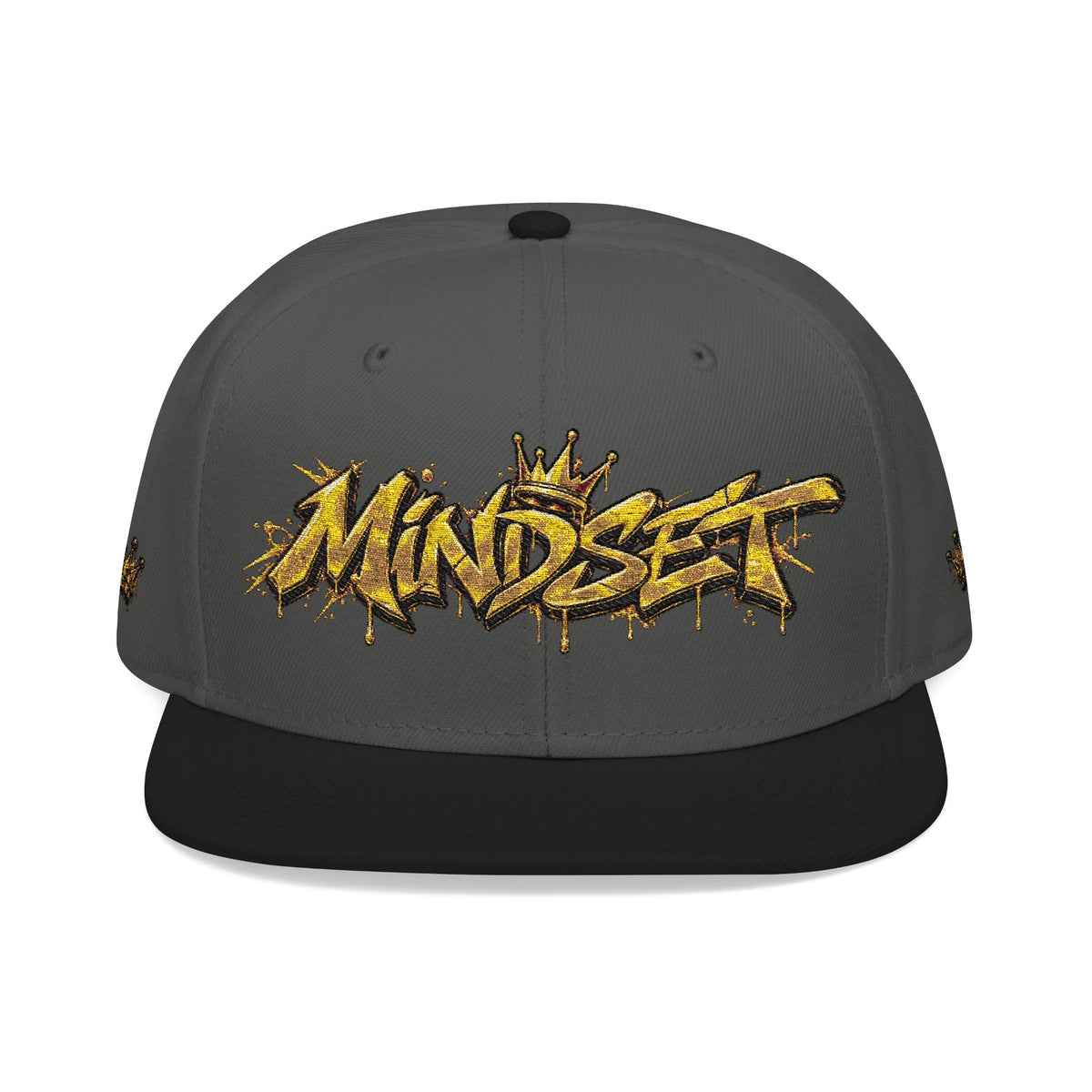Hat-Embroidered Gold Graffiti Snapback Hat