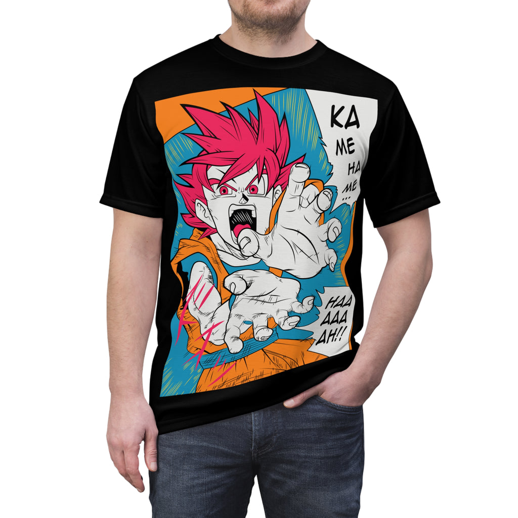 Dragon-Anime Energy Blast T-Shirt — 'Kamehame Haaaah!' Graphic Tee