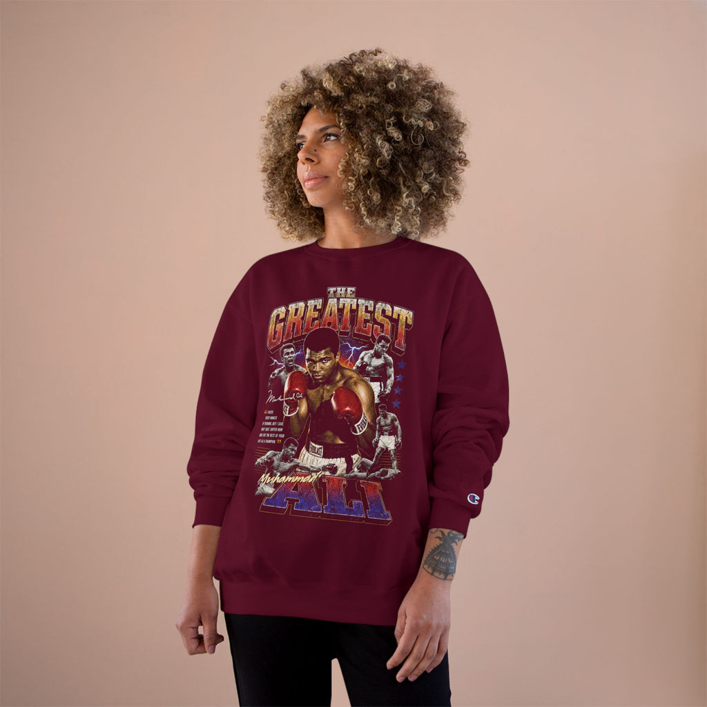 Retro Champion Tribute-Graphic Sweatshirt - Vintage Boxing Tribute