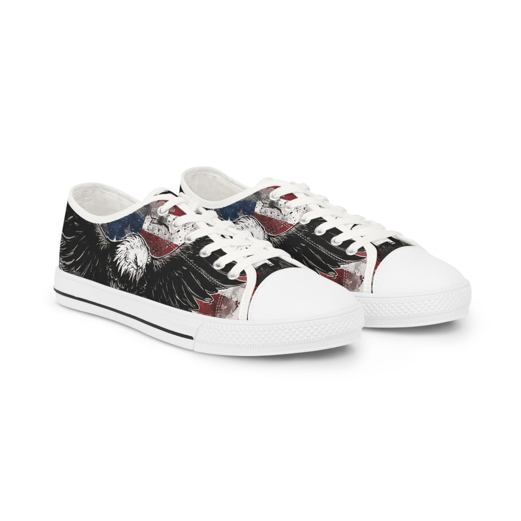 Mindset-Patriotic Eagle Low Top Sneakers — American Flag Graphic Men’s Shoes
