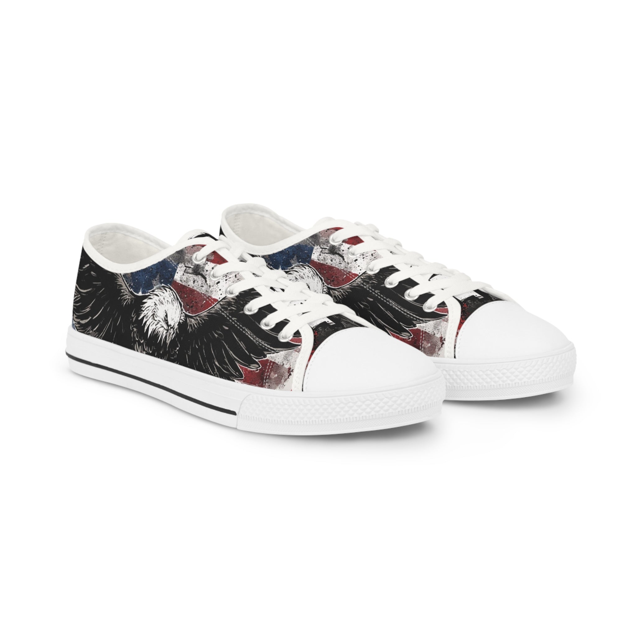 Mindset-Patriotic Eagle Low Top Sneakers — American Flag Graphic Men’s Shoes