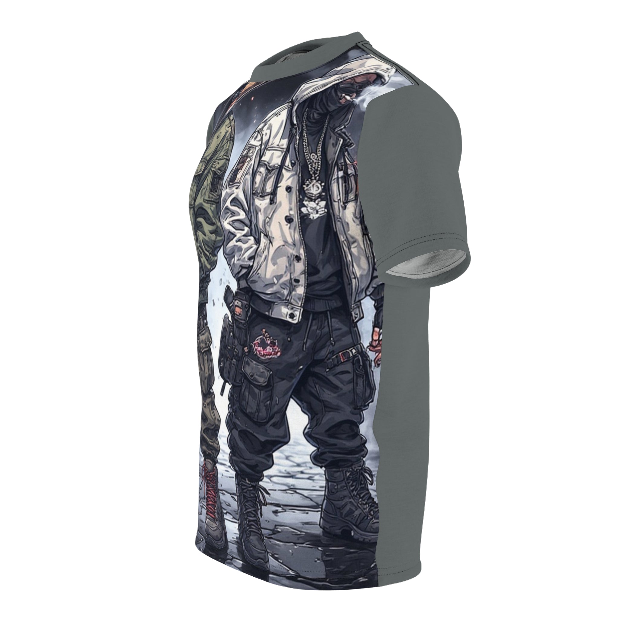Mindset- Streetwear Graphic Tee — Dual Hooded Rebels Winter Scene